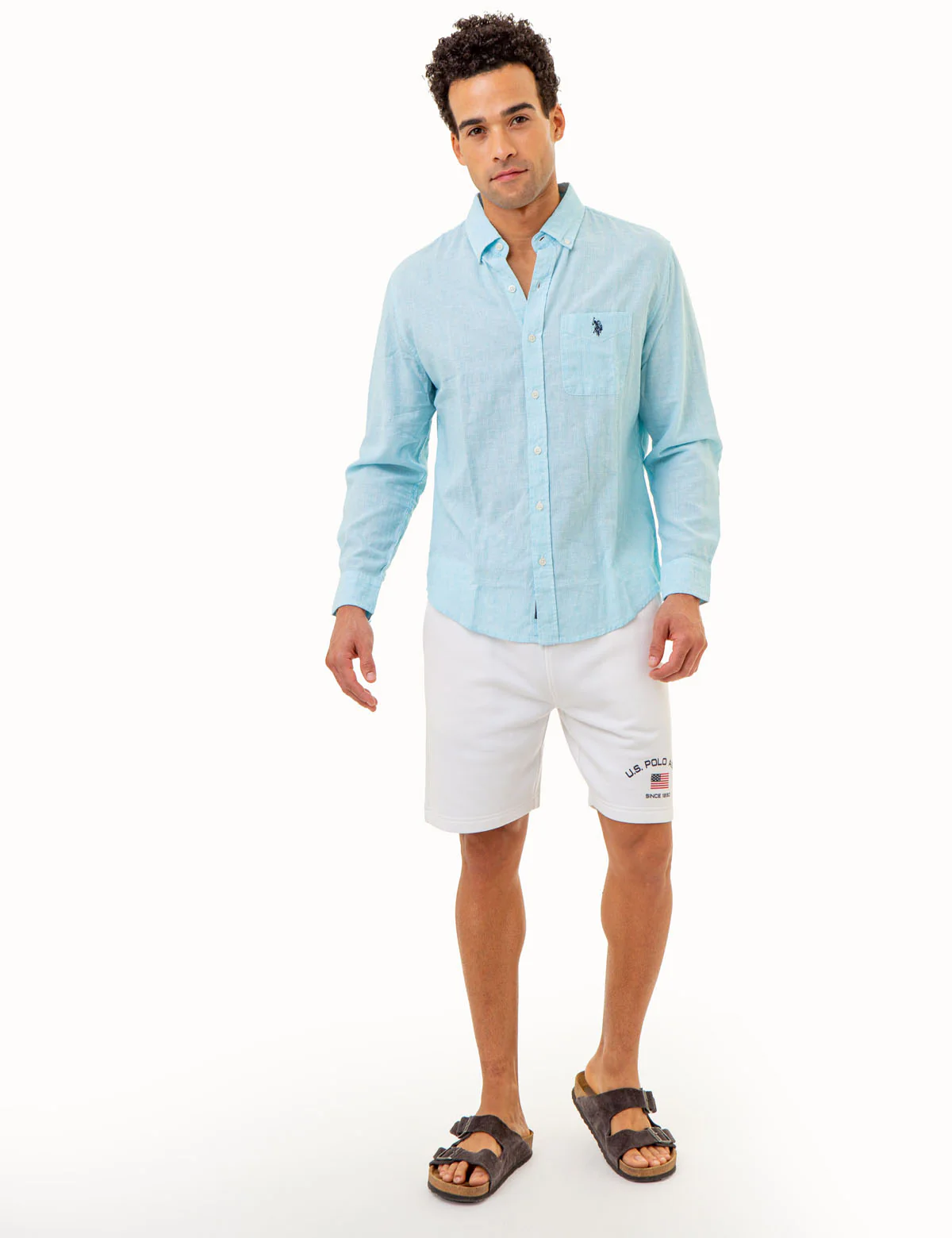 LONG SLEEVE LINEN YARN DYE STRIPED SHIRT - Image 2