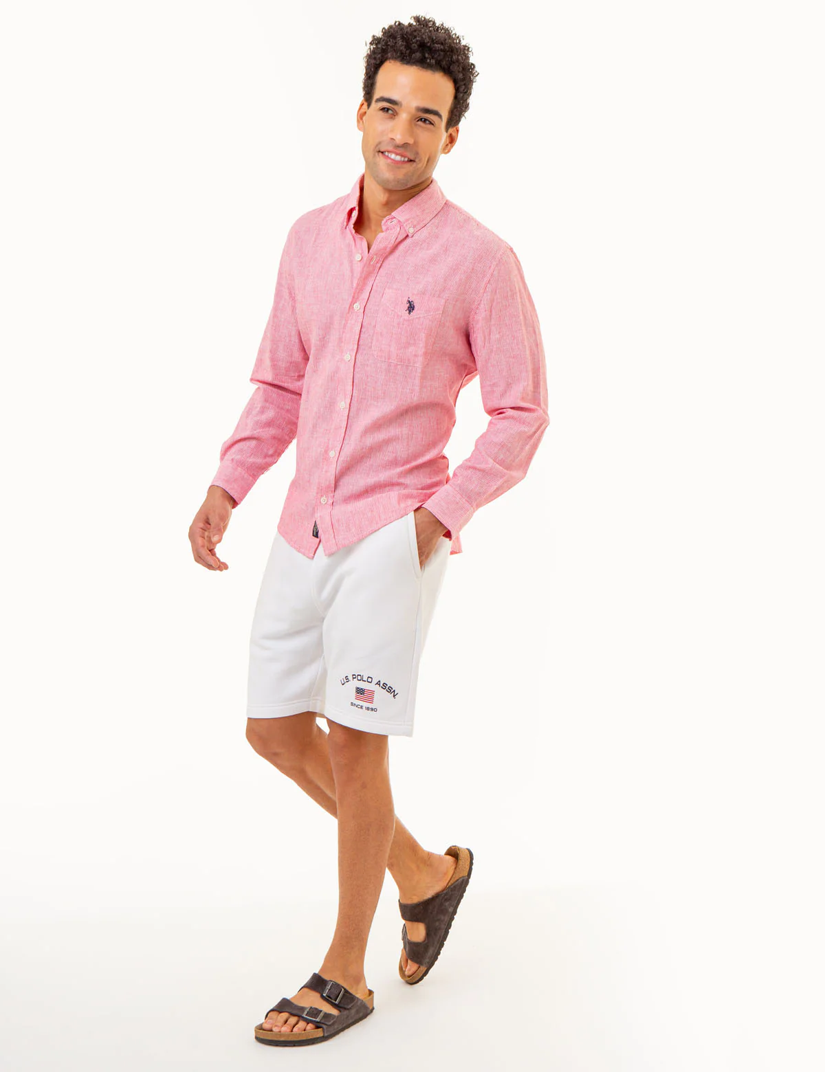 LONG SLEEVE LINEN YARN DYE STRIPED SHIRT - Image 4
