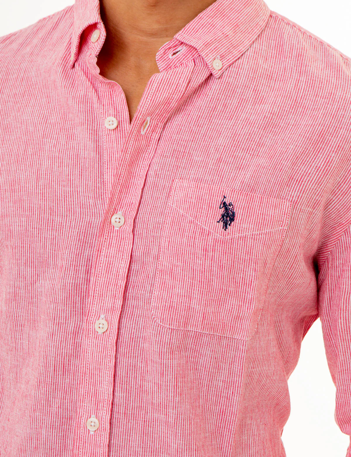 LONG SLEEVE LINEN YARN DYE STRIPED SHIRT - Image 5