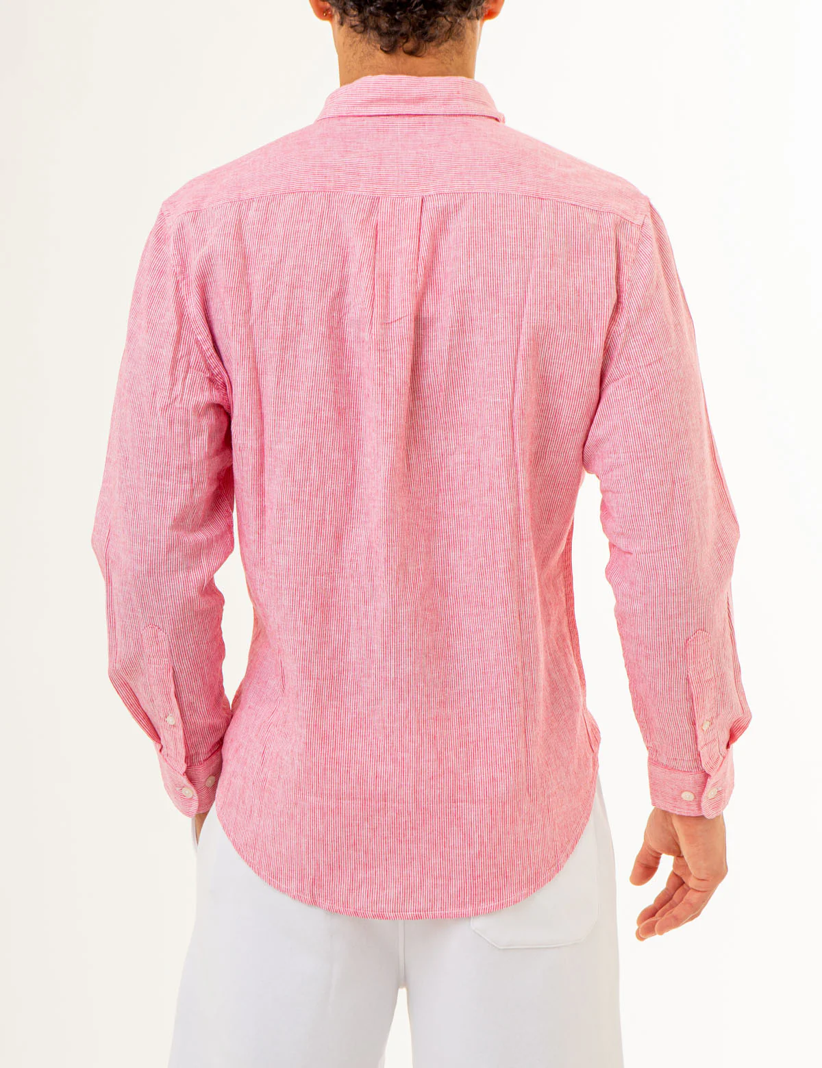 LONG SLEEVE LINEN YARN DYE STRIPED SHIRT - Image 6