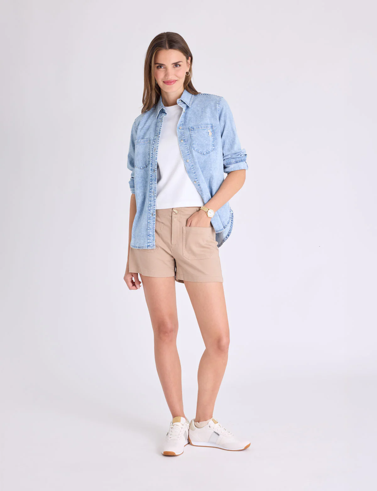 LONG SLEEVE MULTI TONAL CHAMBRAY SHIRT - Image 5