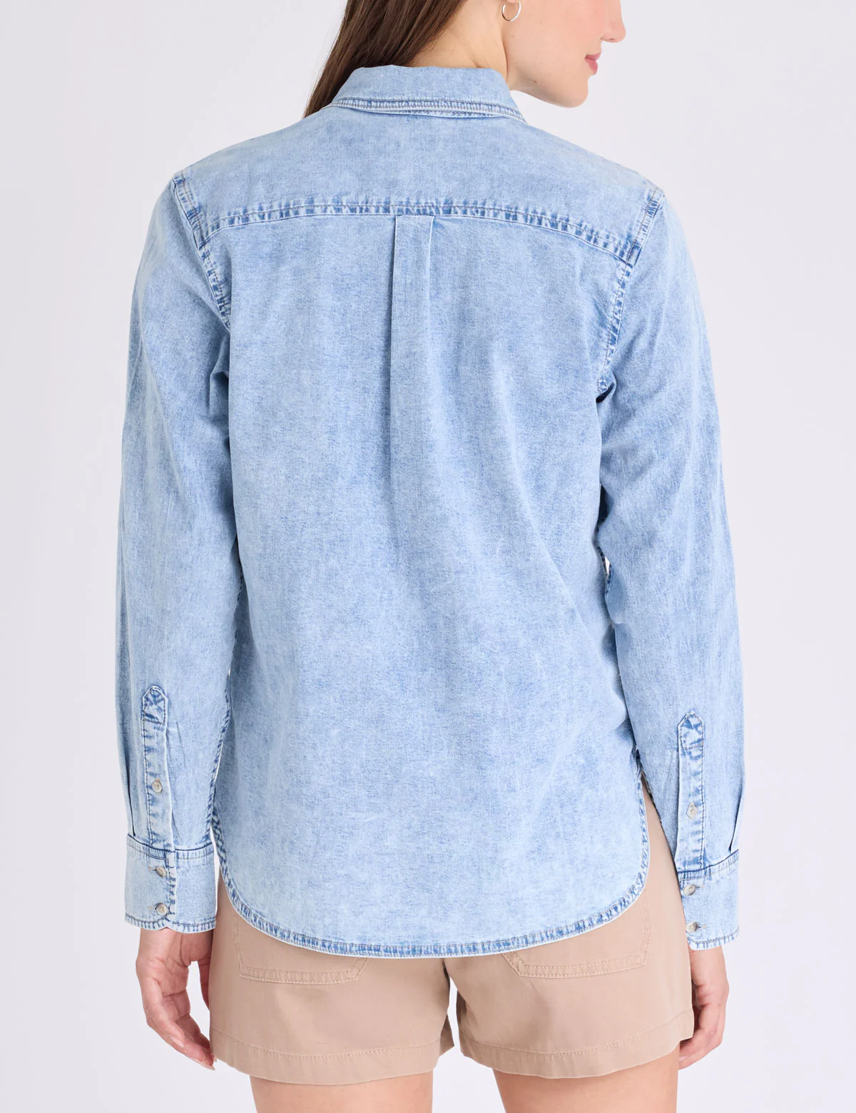 LONG SLEEVE MULTI TONAL CHAMBRAY SHIRT - Image 7