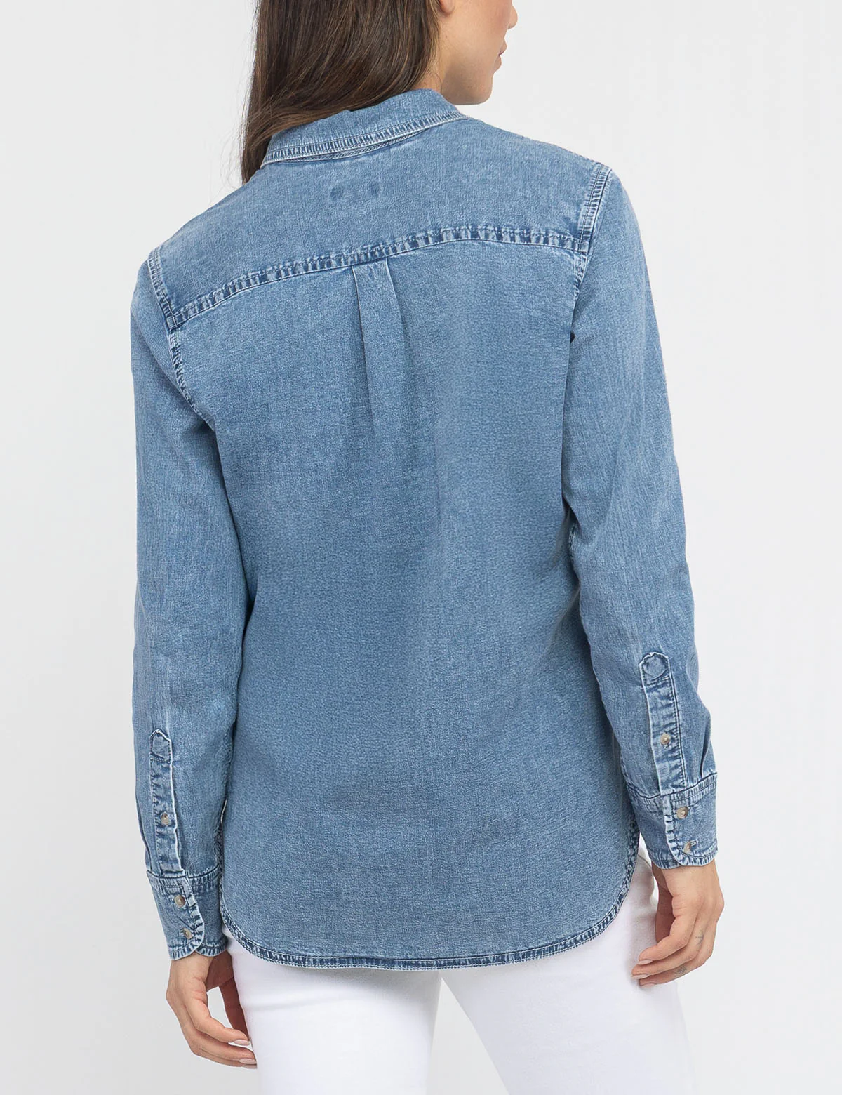 LONG SLEEVE MULTI TONAL CHAMBRAY SHIRT - Image 5