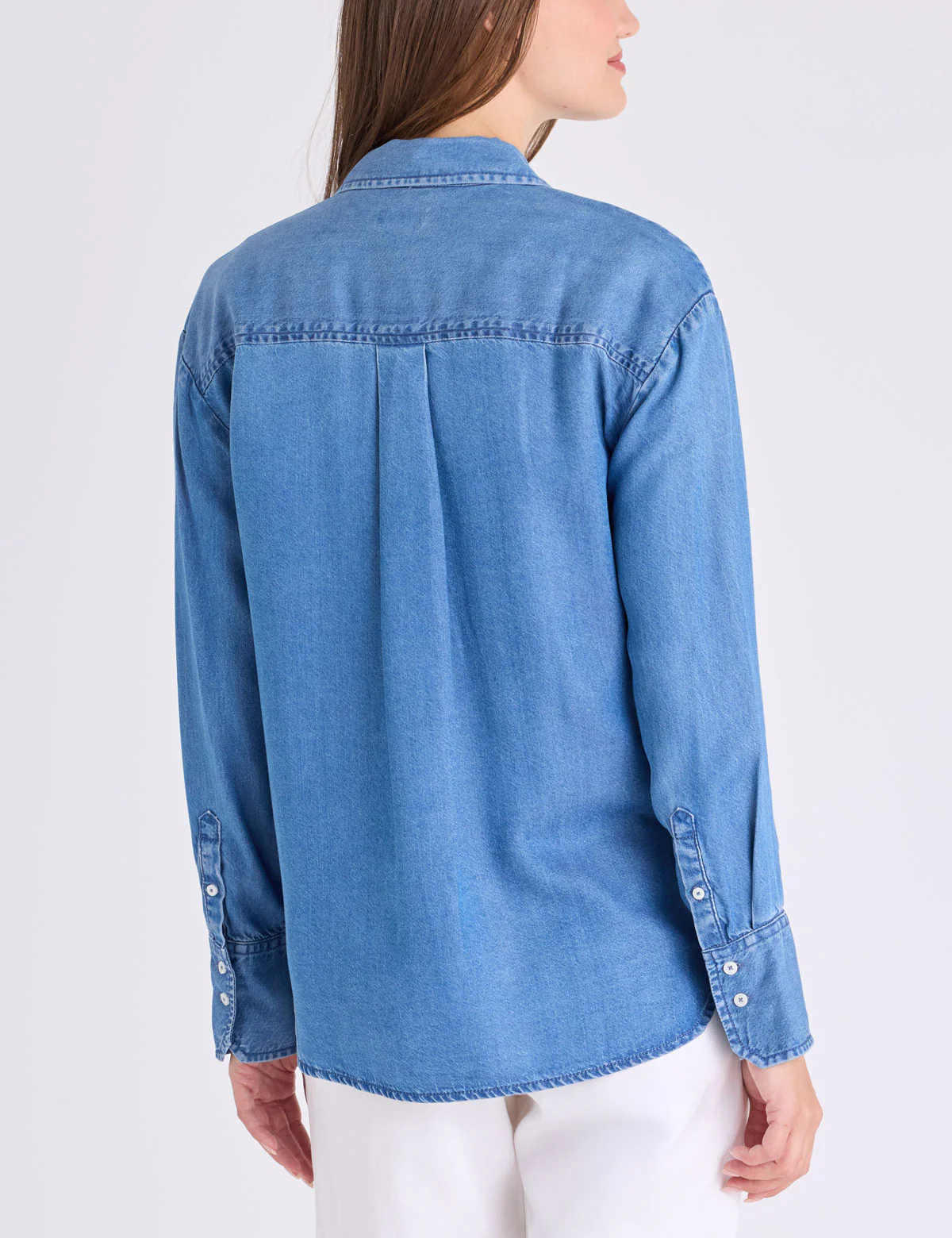 LONG SLEEVE OVERSIZED DENIM SHIRT WITH CREST - Image 5