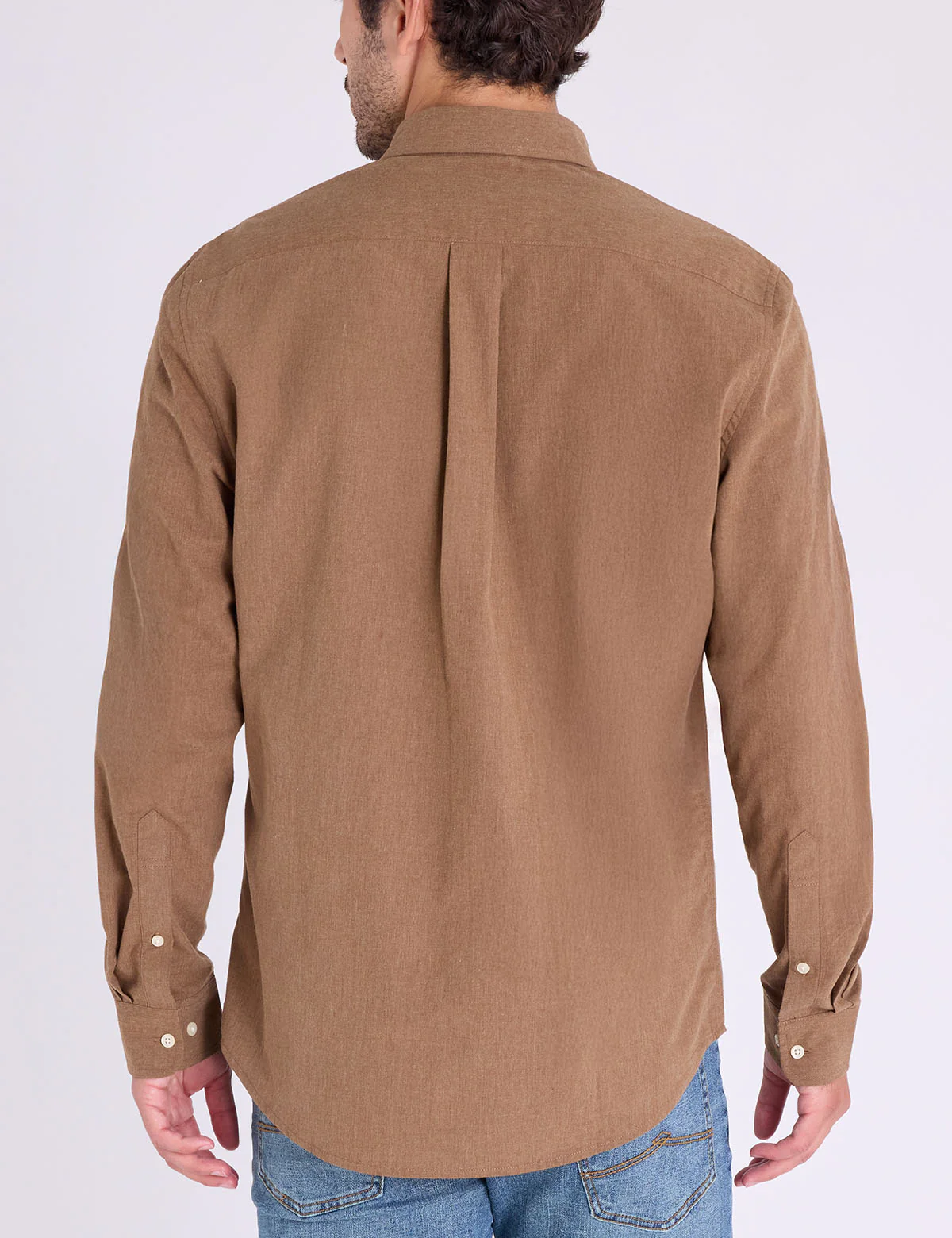 LONG SLEEVE PEACHED HEATHER CHEST STRIPE SHIRT - Image 4