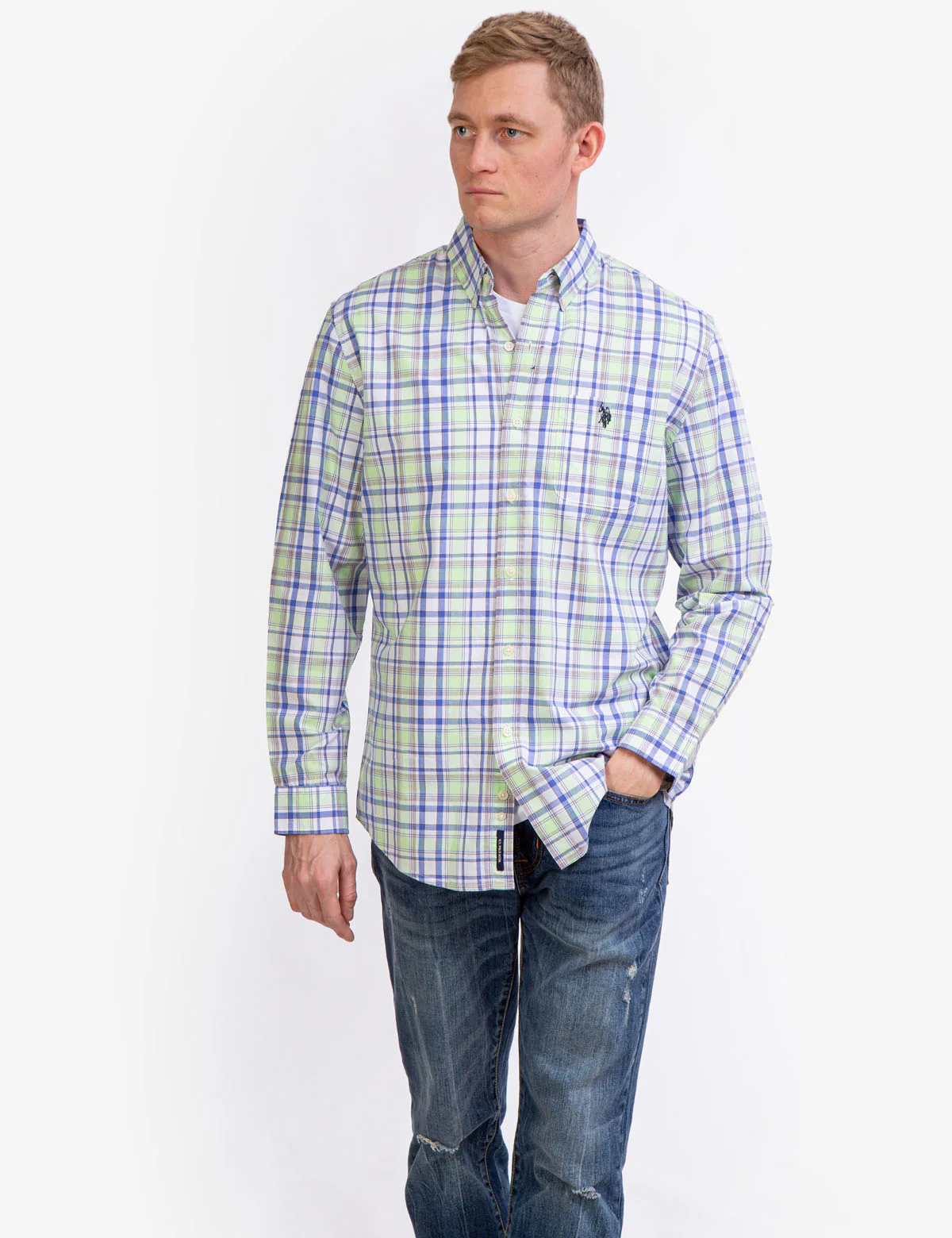LONG SLEEVE PLAID POPLIN SHIRT - Image 2