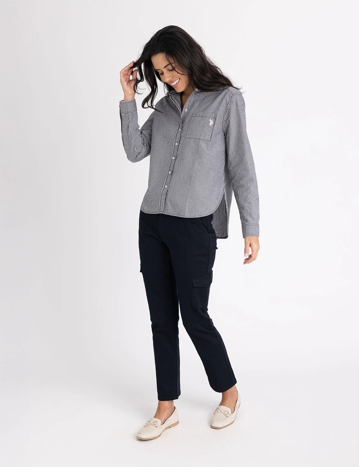 LONG SLEEVE RELAXED STRIPE POPLIN SHIRT - Image 2