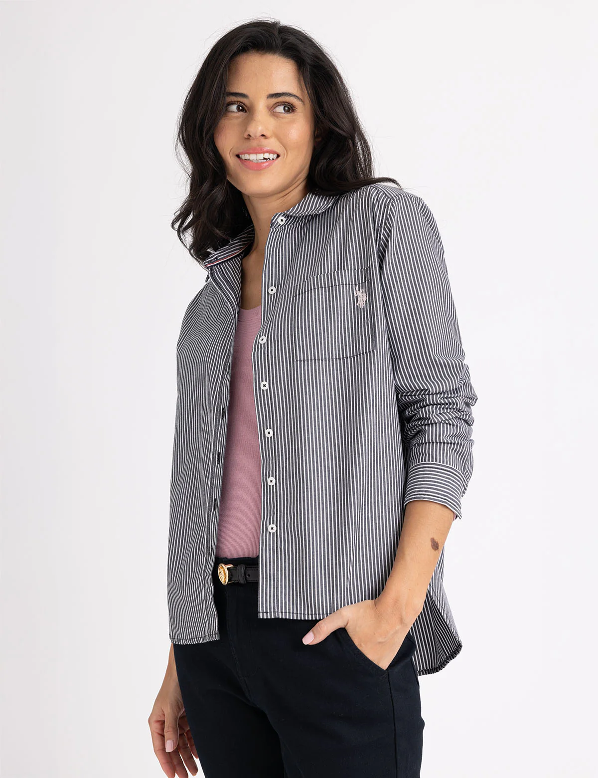 LONG SLEEVE RELAXED STRIPE POPLIN SHIRT - Image 3