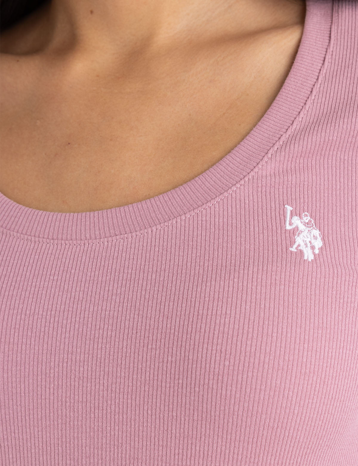LONG SLEEVE RIB SCOOP NECK T-SHIRT - Image 4