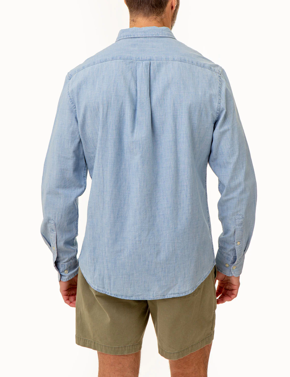 LONG SLEEVE SLUB CHAMBRAY WOVEN SHIRT - Image 3