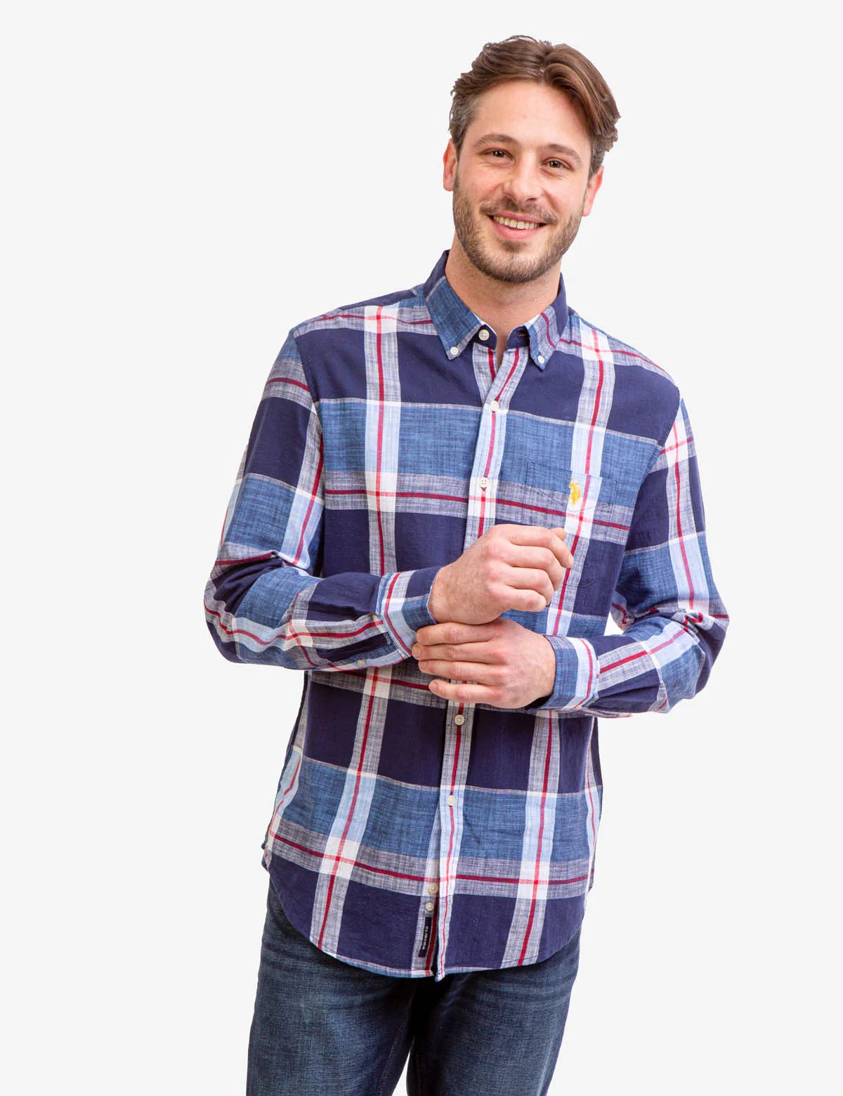 LONG SLEEVE SLUB PLAID SHIRT