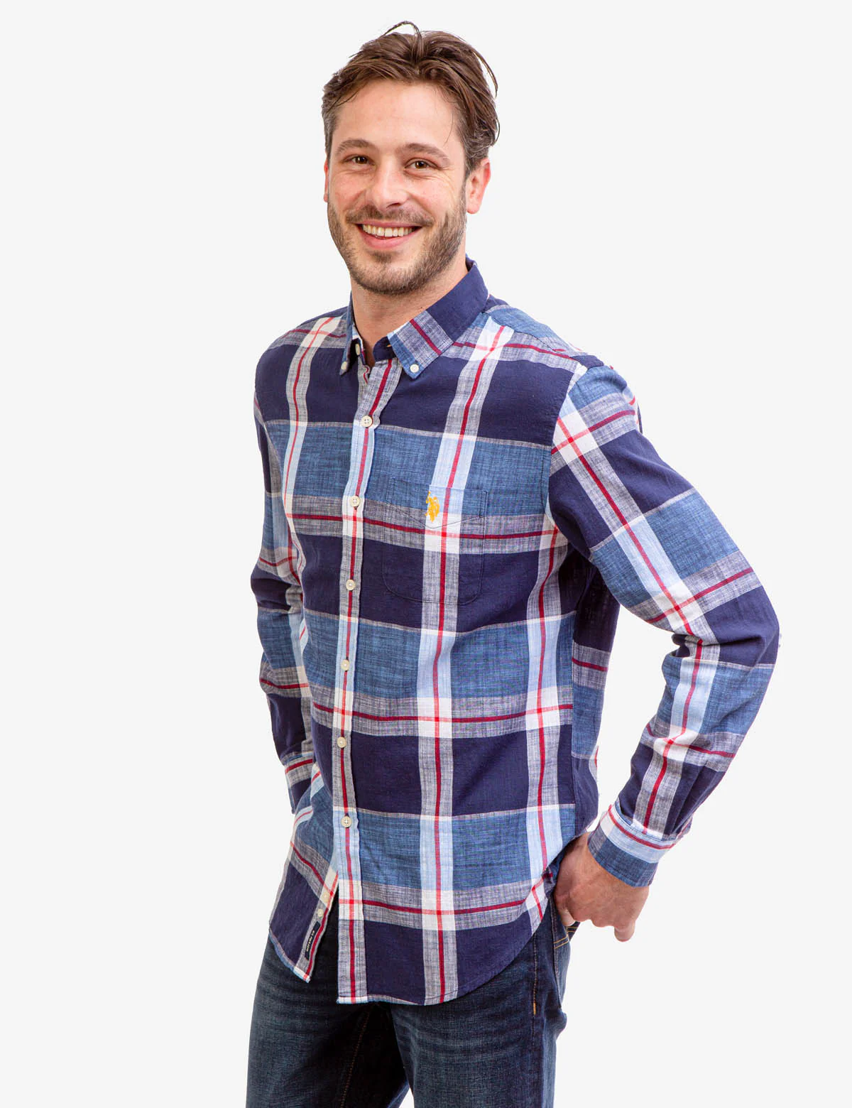LONG SLEEVE SLUB PLAID SHIRT - Image 3