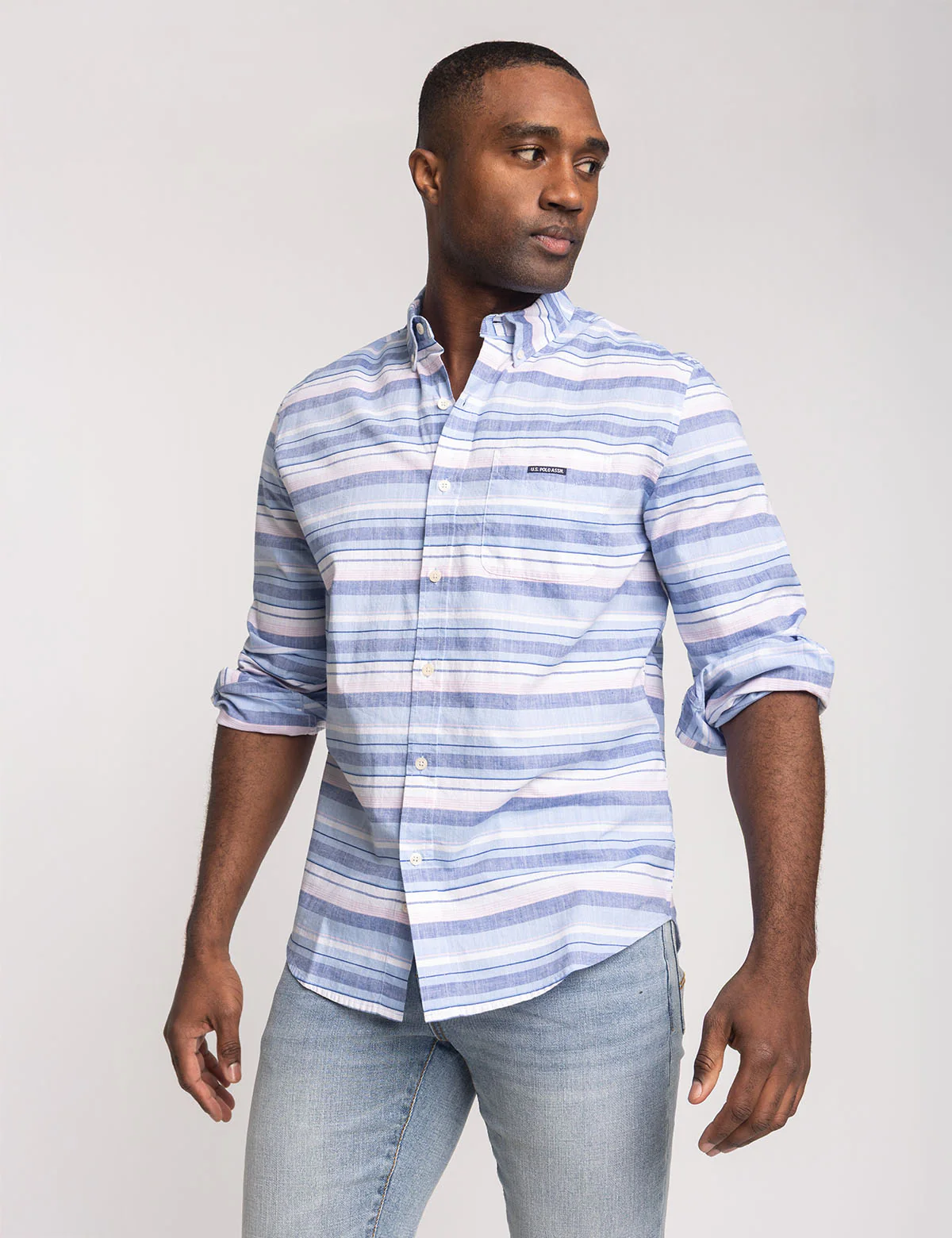 LONG SLEEVE SLUB POPLIN WITH DOBBY SHIRT - Image 2