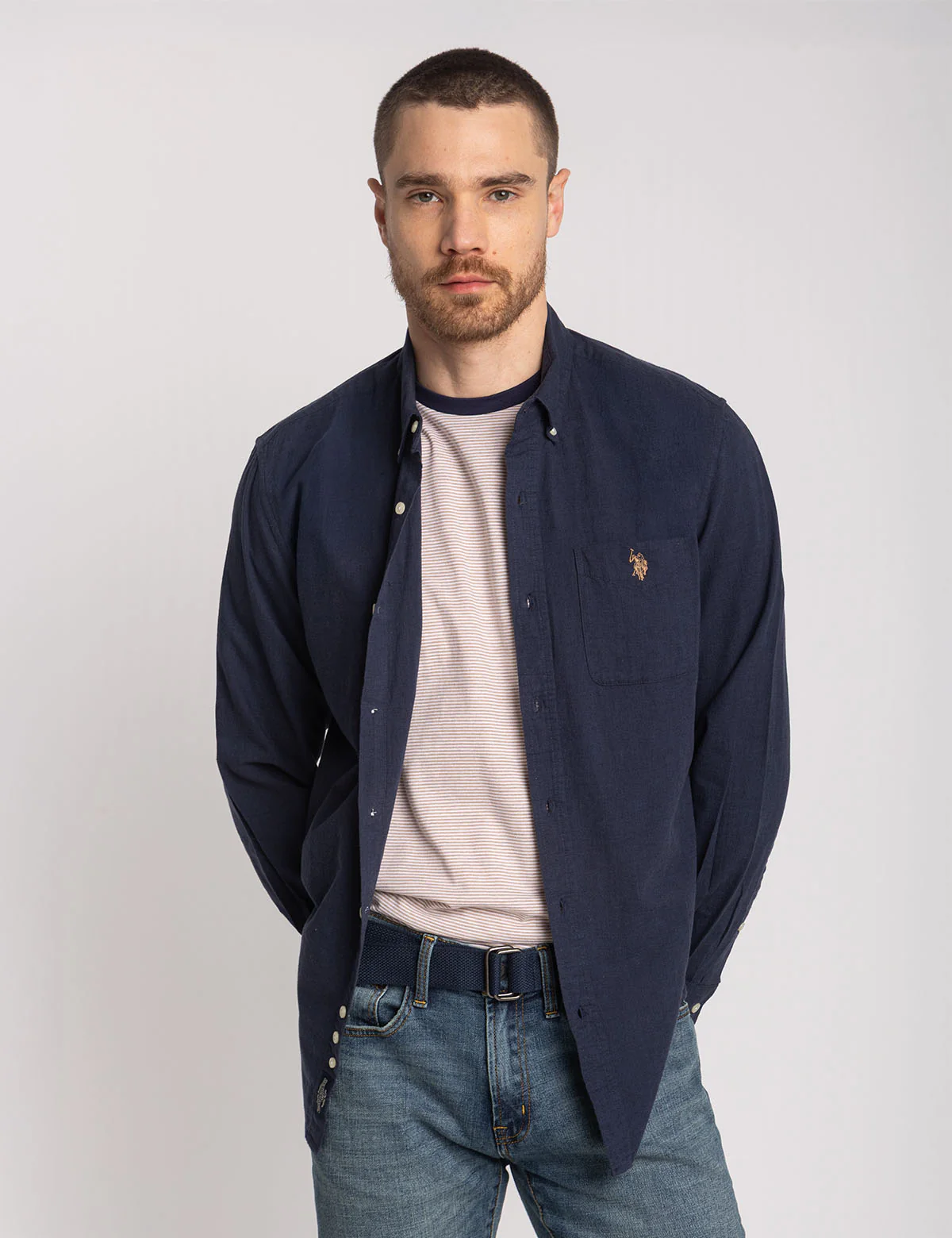 LONG SLEEVE SOFT LINEN BLEND SHIRT