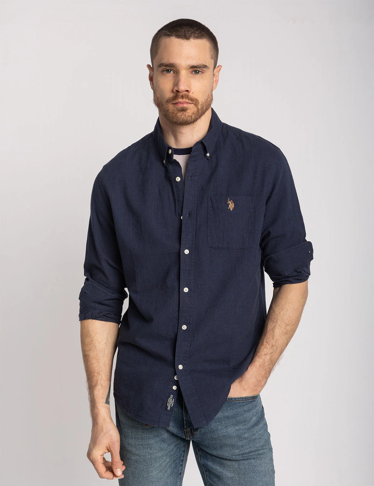 LONG SLEEVE SOFT LINEN BLEND SHIRT - Image 6