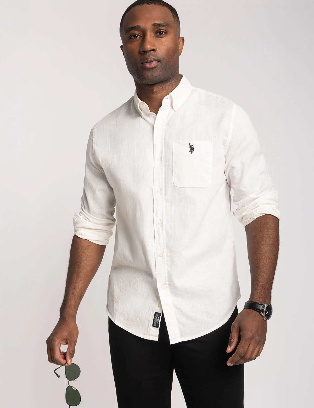 LONG SLEEVE SOFT LINEN BLEND SHIRT - Image 7