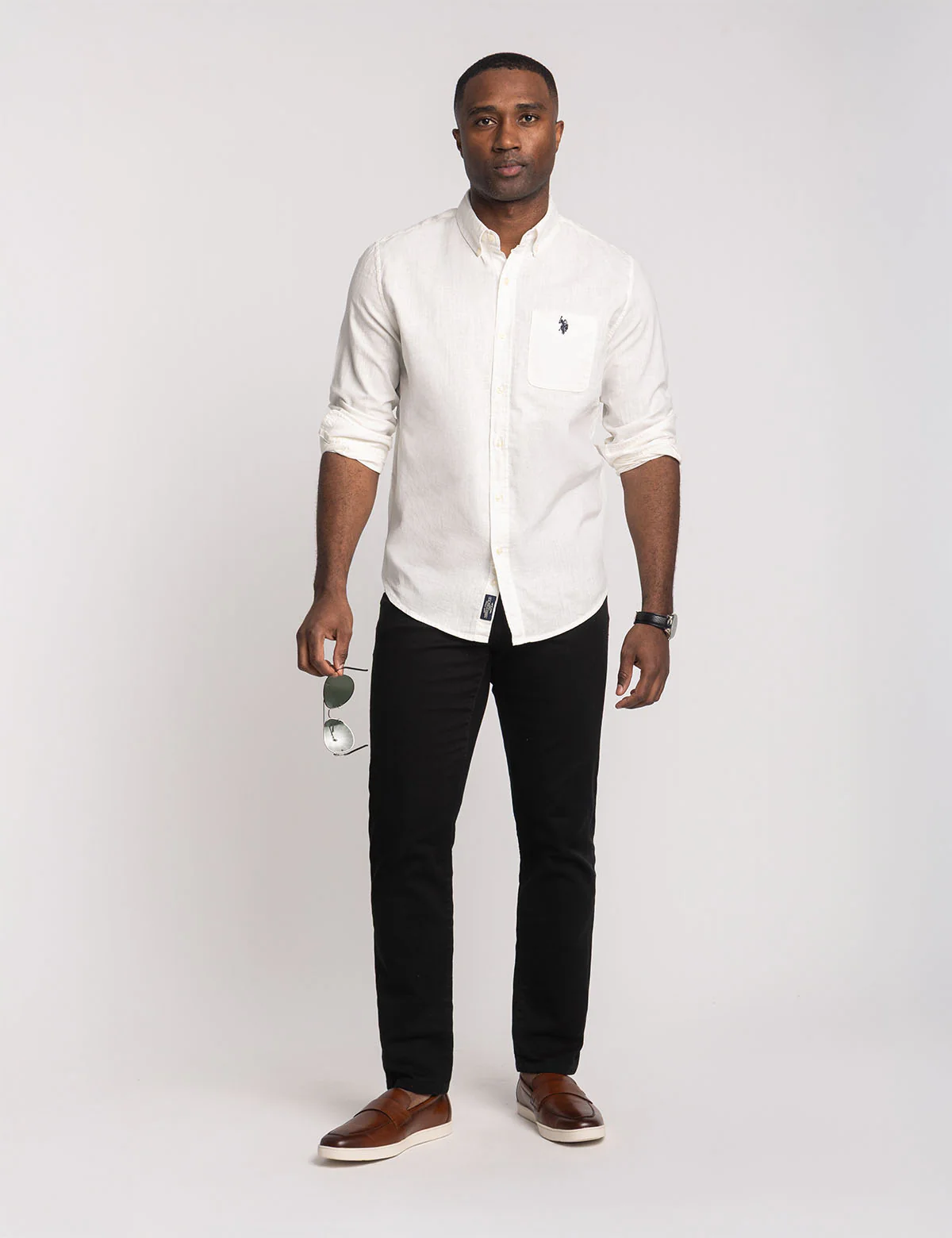 LONG SLEEVE SOFT LINEN BLEND SHIRT - Image 8
