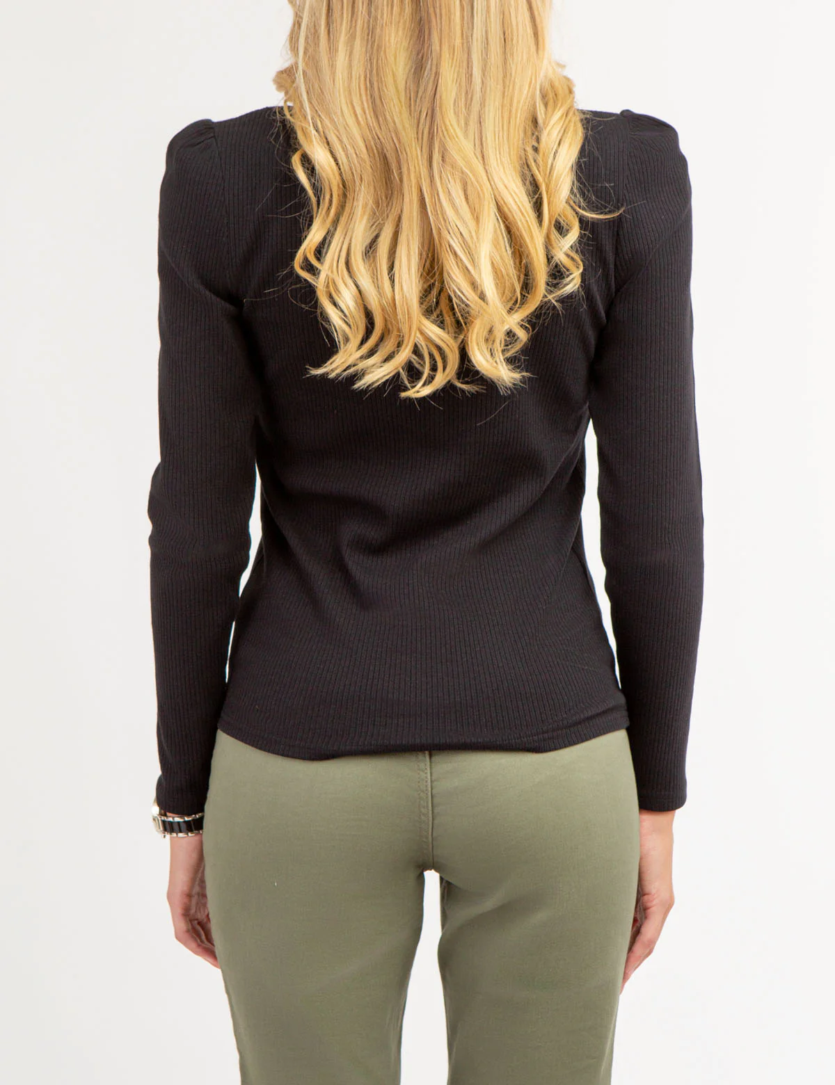 LONG SLEEVE SQUARE NECK RIBBED TOP - Image 15