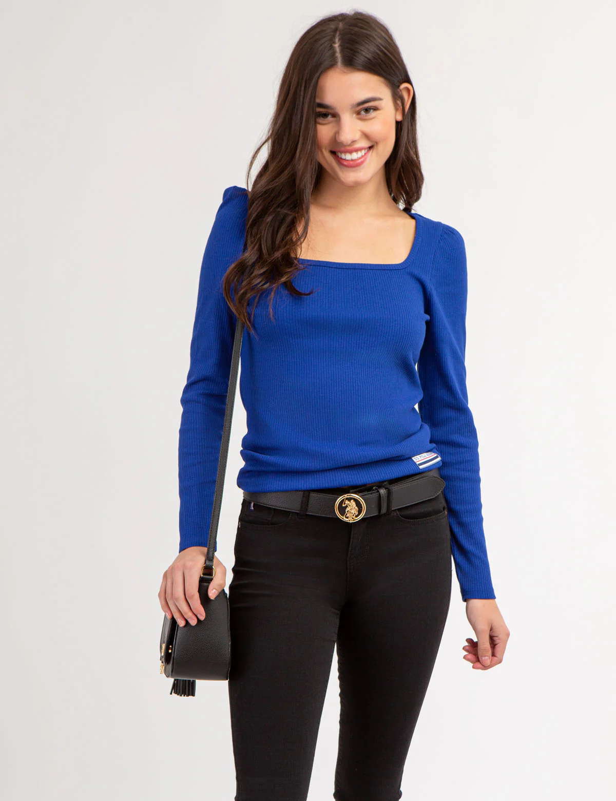 LONG SLEEVE SQUARE NECK RIBBED TOP - Image 16