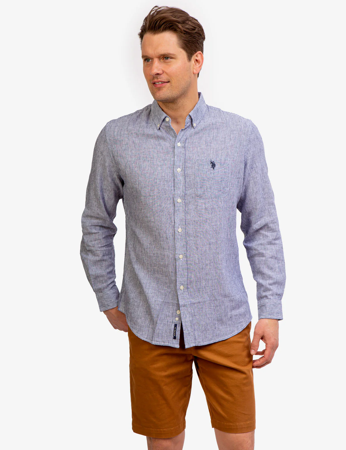 LONG SLEEVE STRIPE LINEN SHIRT - Image 14