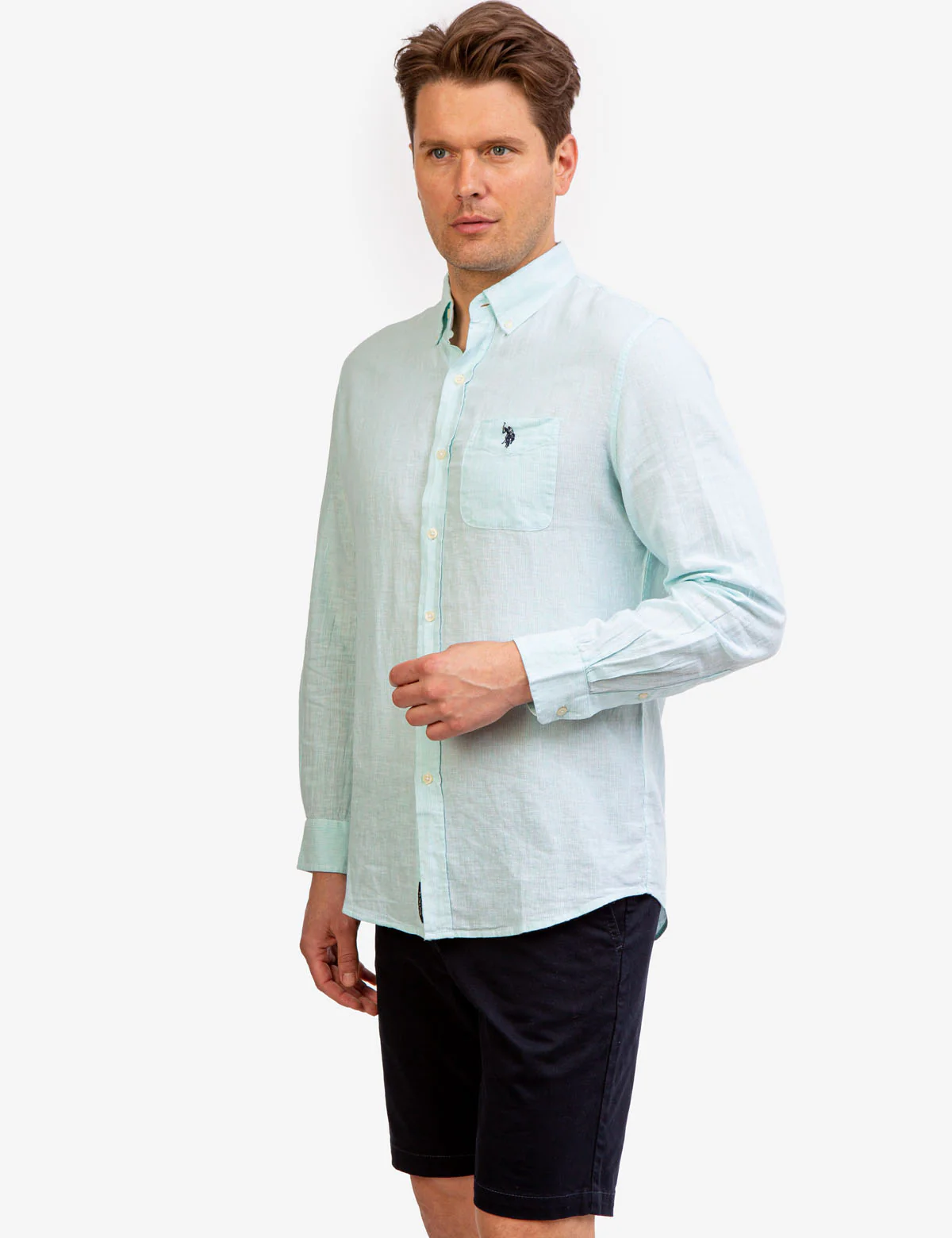 LONG SLEEVE STRIPE LINEN SHIRT - Image 4