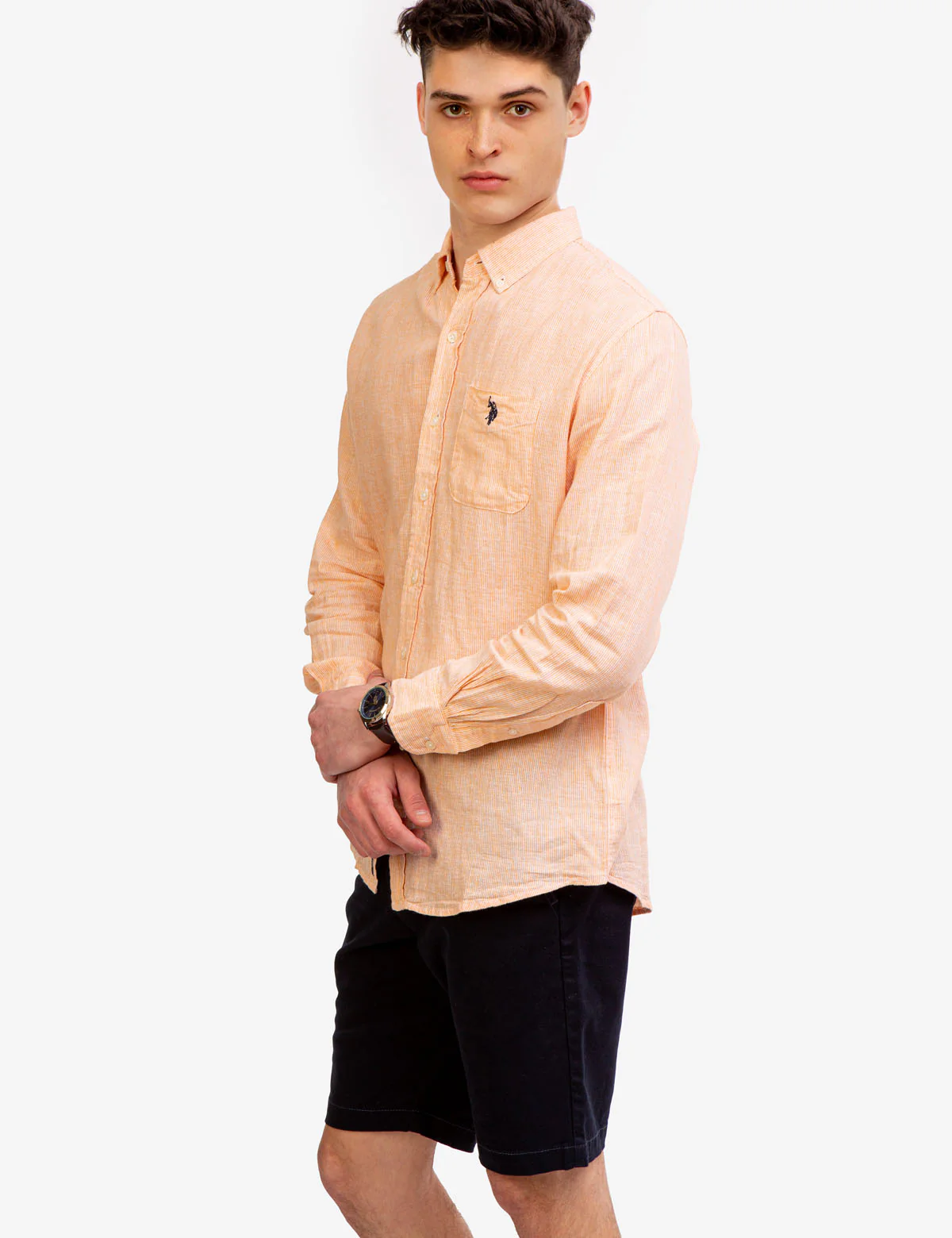 LONG SLEEVE STRIPE LINEN SHIRT - Image 9