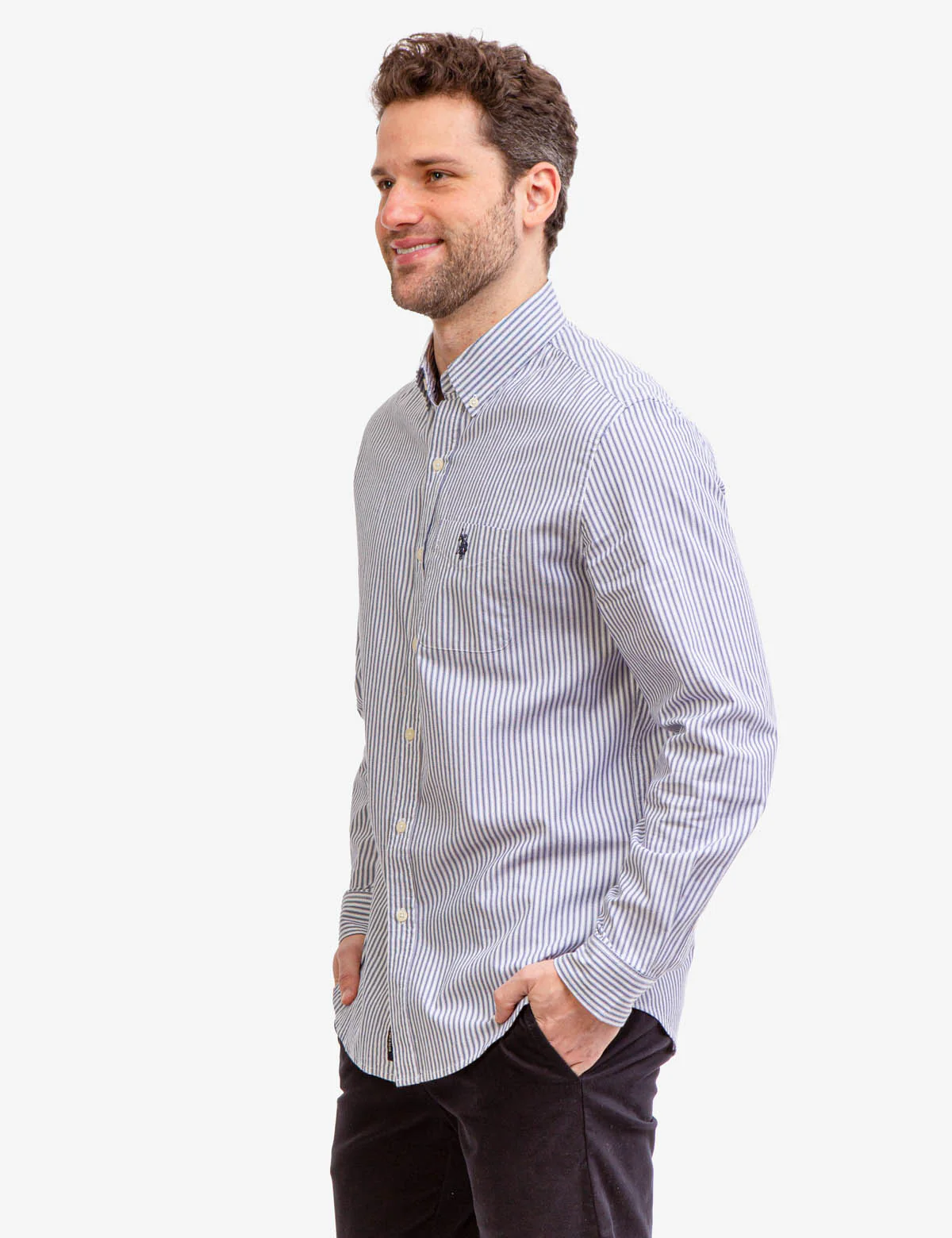 LONG SLEEVE STRIPE OXFORD SHIRT - Image 3