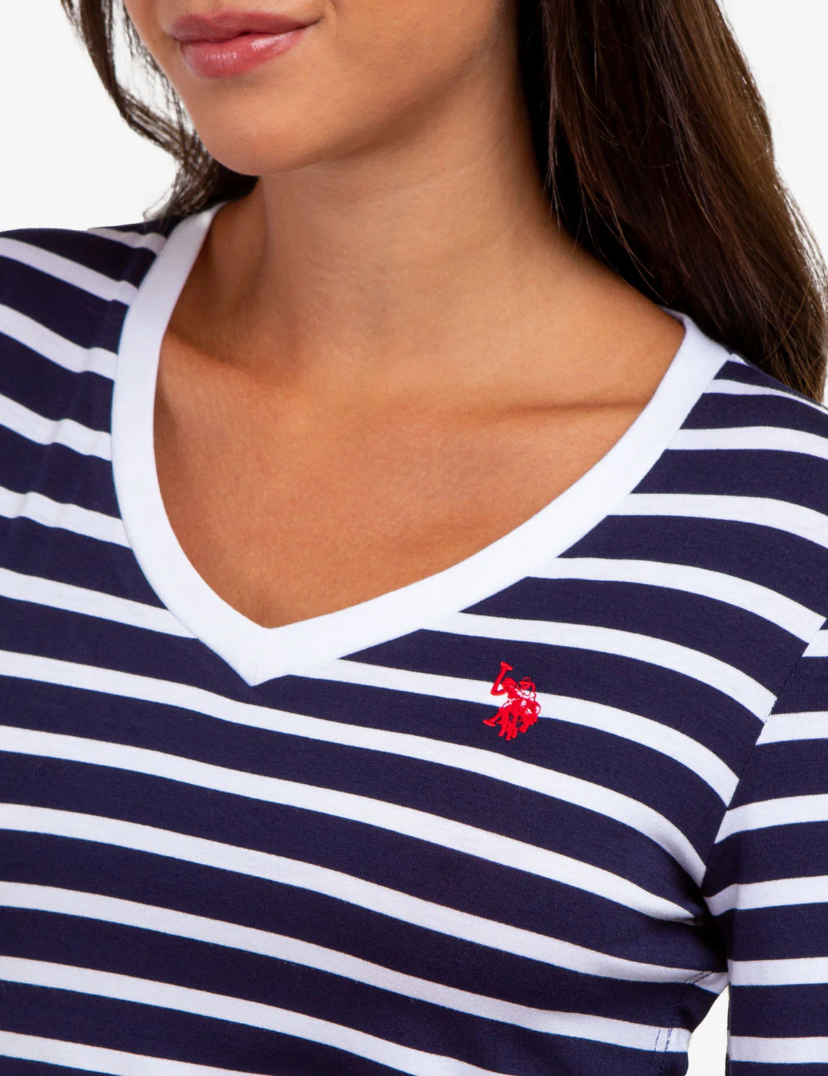 LONG SLEEVE STRIPE V-NECK TOP - Image 4