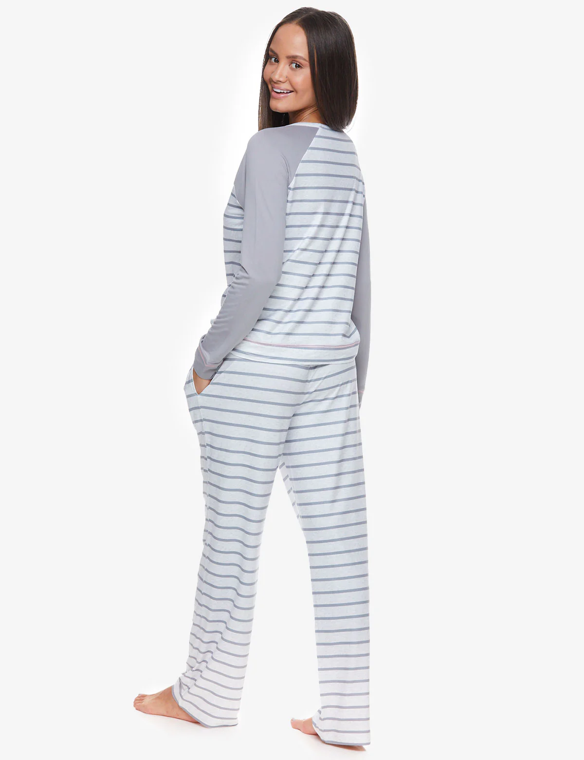 LONG SLEEVE STRIPED LOUNG SET - Image 2