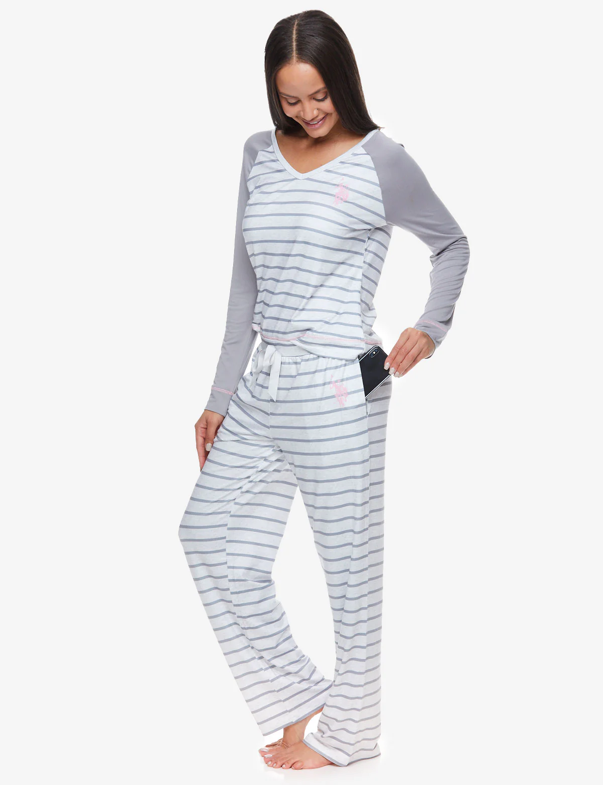 LONG SLEEVE STRIPED LOUNG SET - Image 3