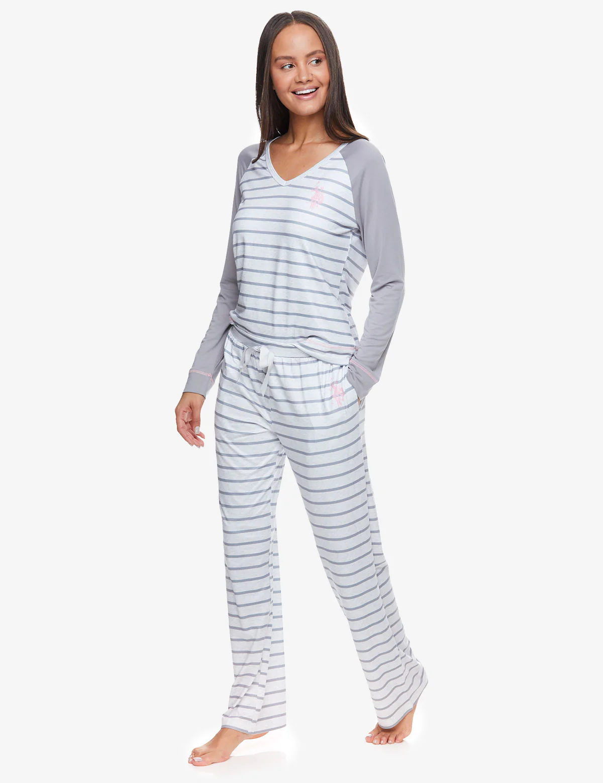 LONG SLEEVE STRIPED LOUNG SET - Image 5