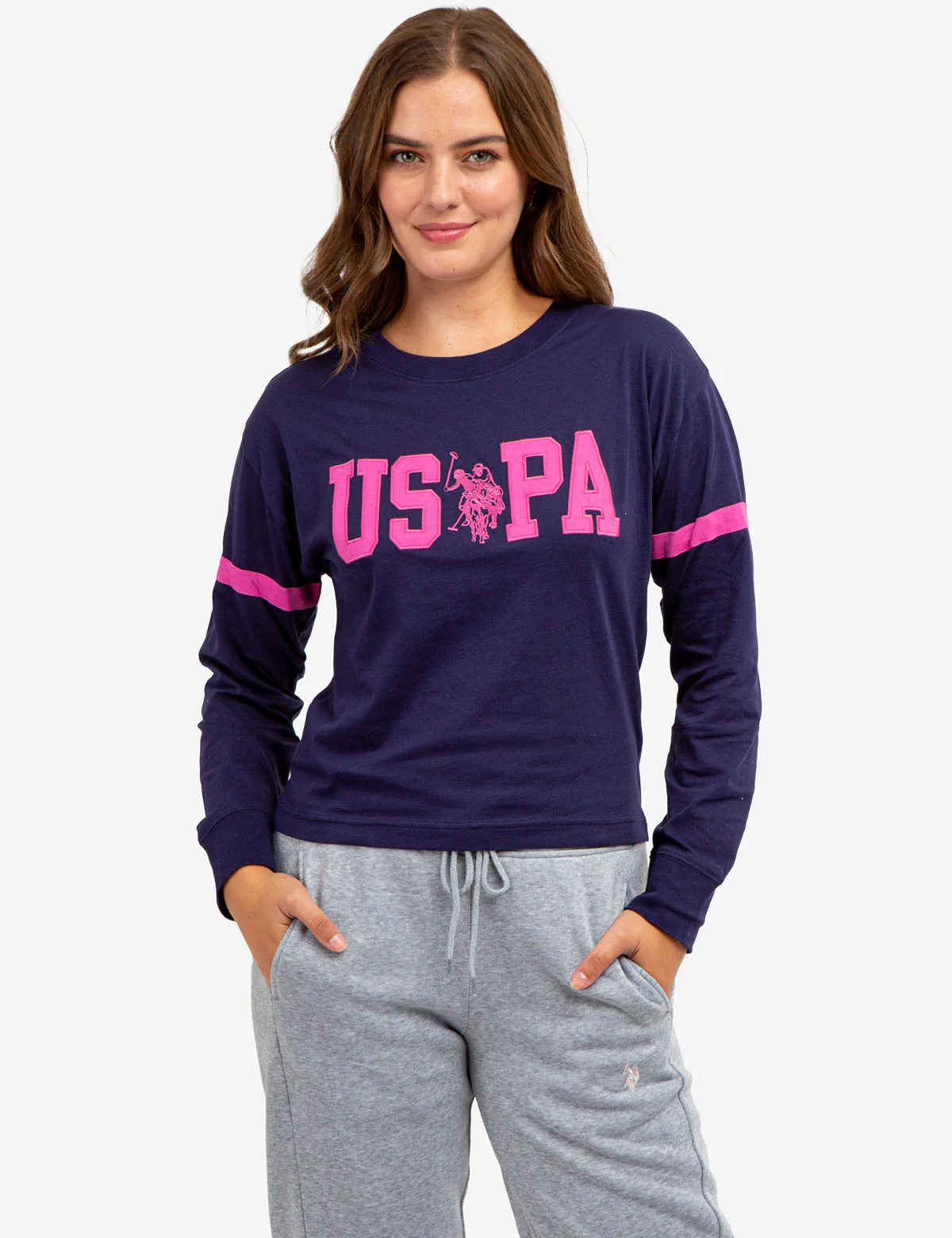 LONG SLEEVE USPA APPLIQUE CROPPED T-SHIRT - Image 10
