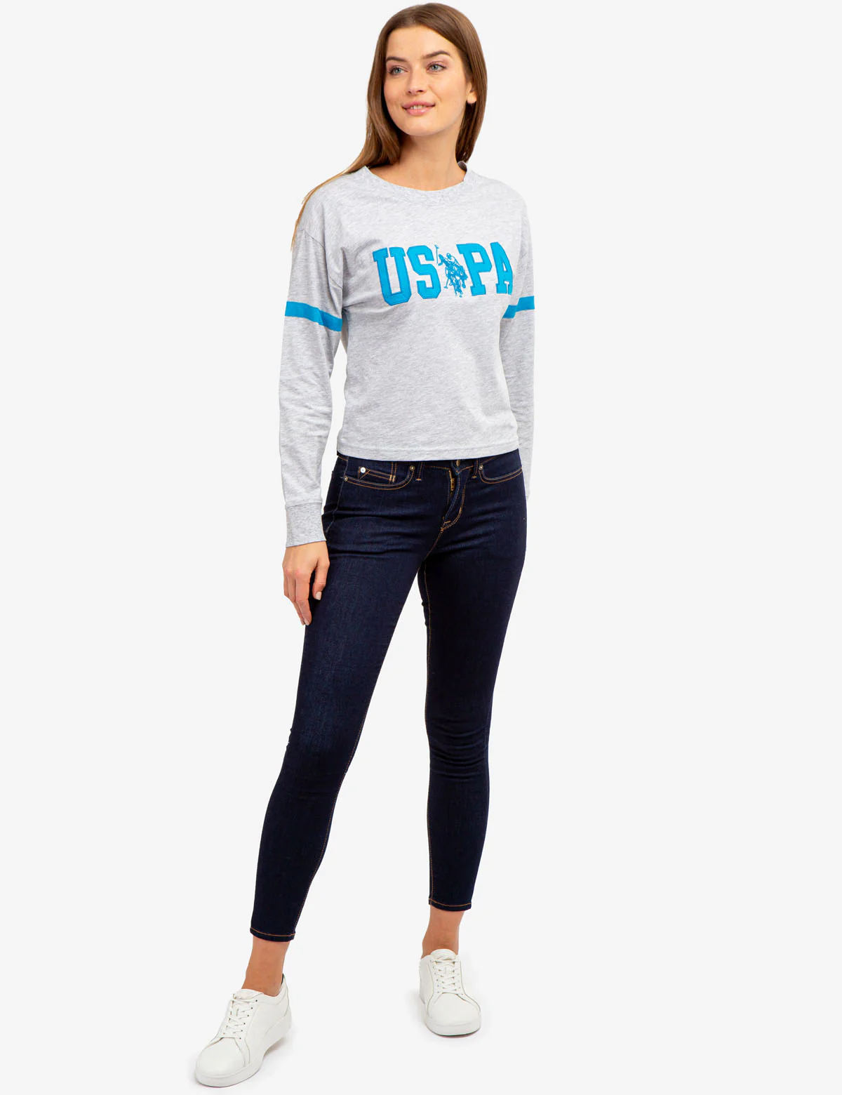 LONG SLEEVE USPA APPLIQUE CROPPED T-SHIRT - Image 2