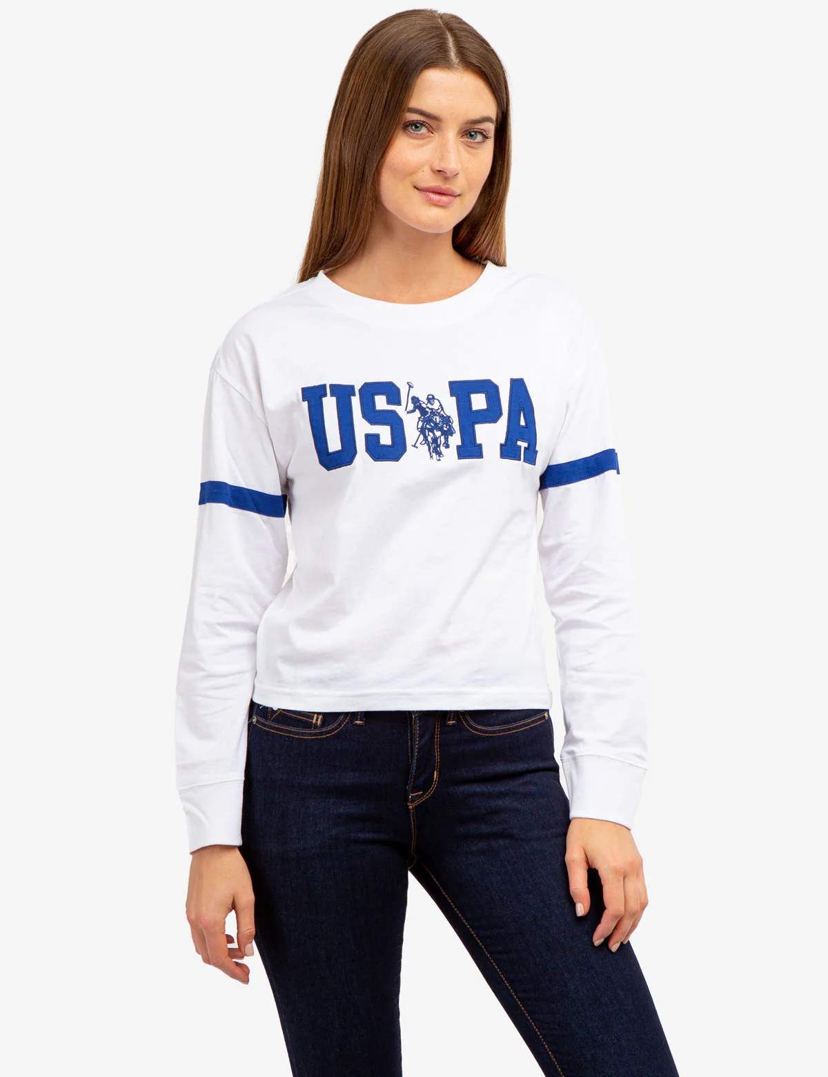 LONG SLEEVE USPA APPLIQUE CROPPED T-SHIRT - Image 6
