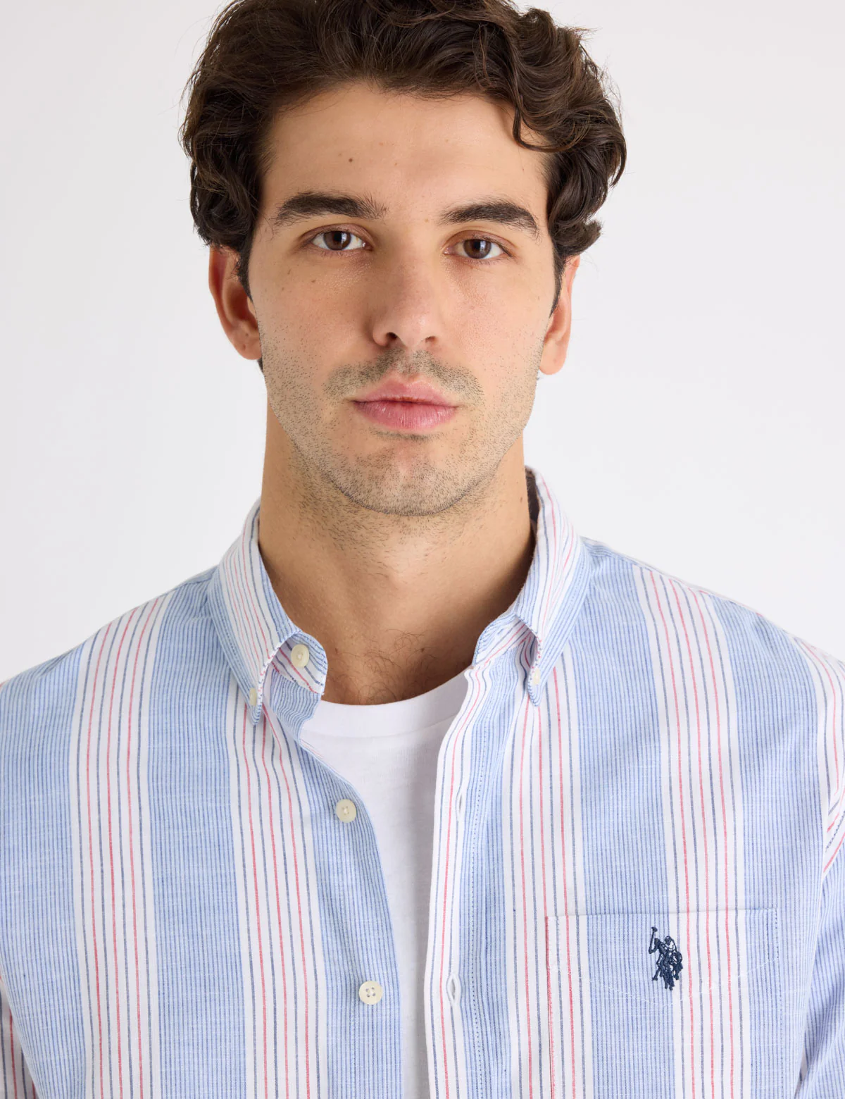 LONG SLEEVE VERTICAL STRIPE SLUB POPLIN SHIRT - Image 2
