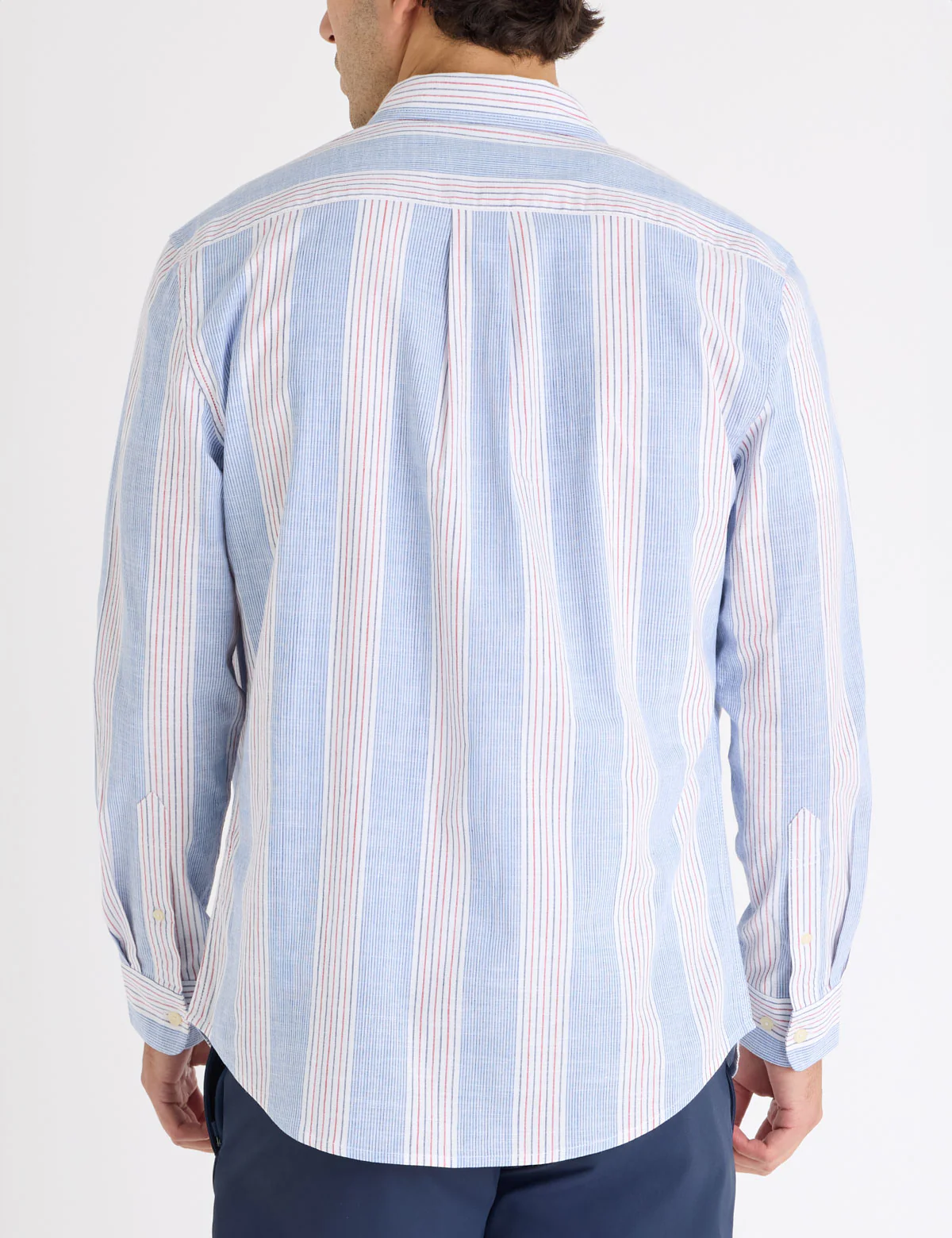 LONG SLEEVE VERTICAL STRIPE SLUB POPLIN SHIRT - Image 4