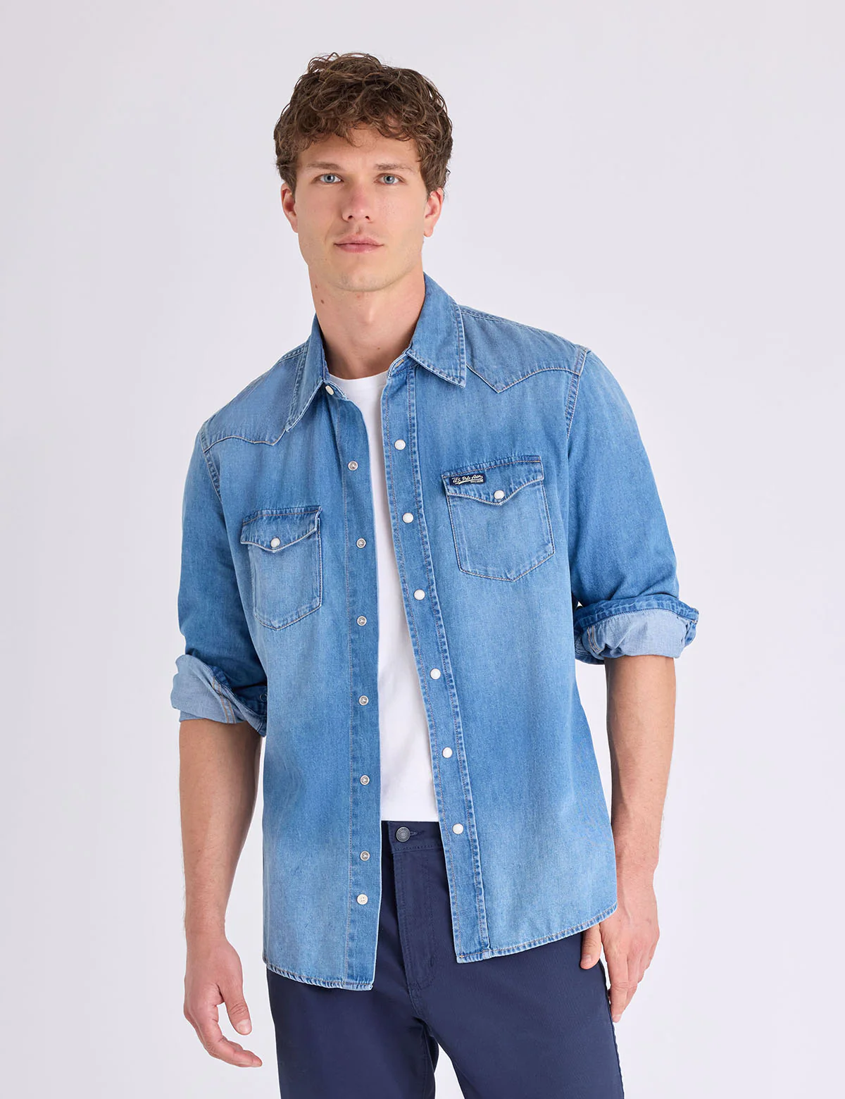 LONG SLEEVE WESTERN DENIM SHIRT - Image 3