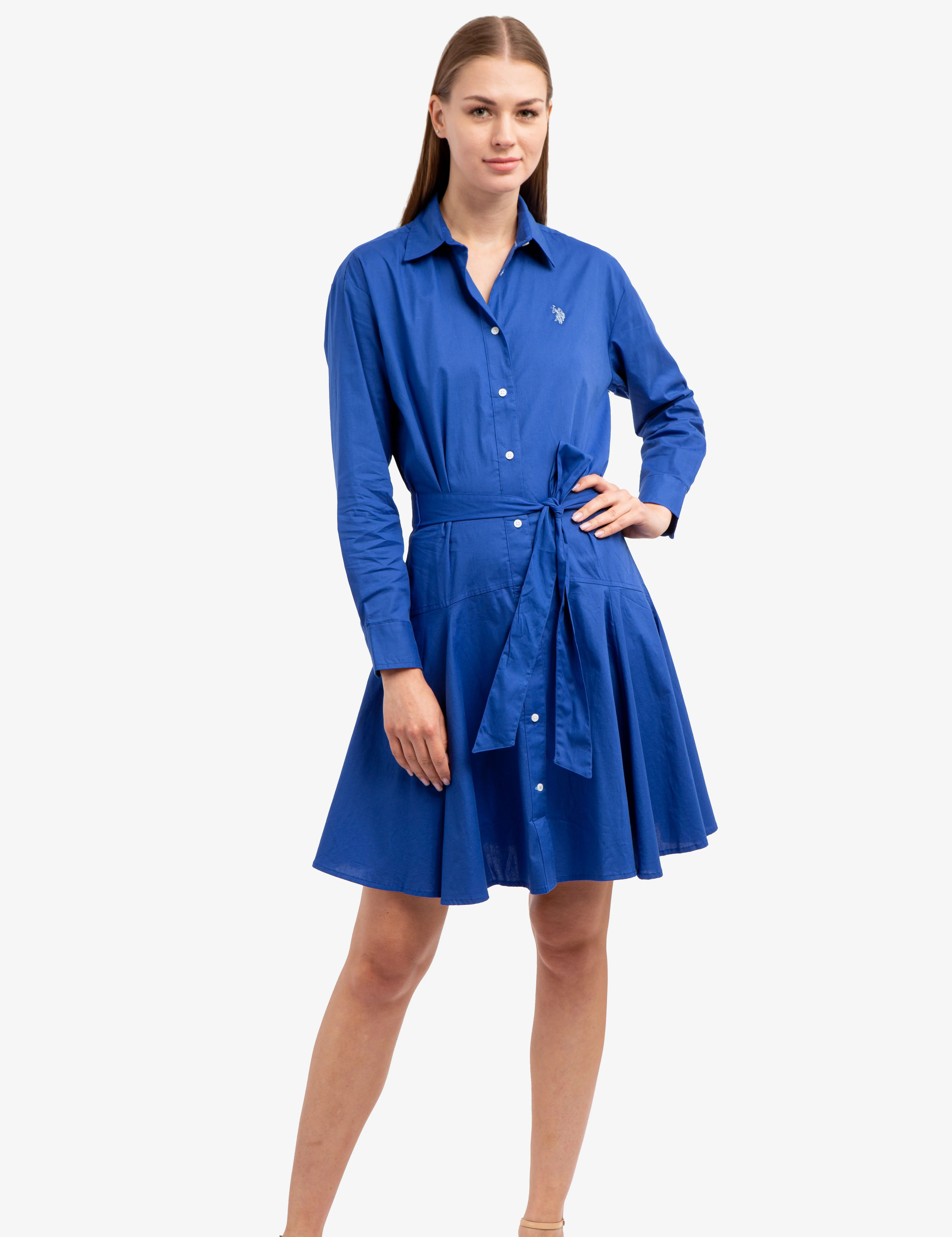 LONG SLEEVE YOKE SKIRT DRESS