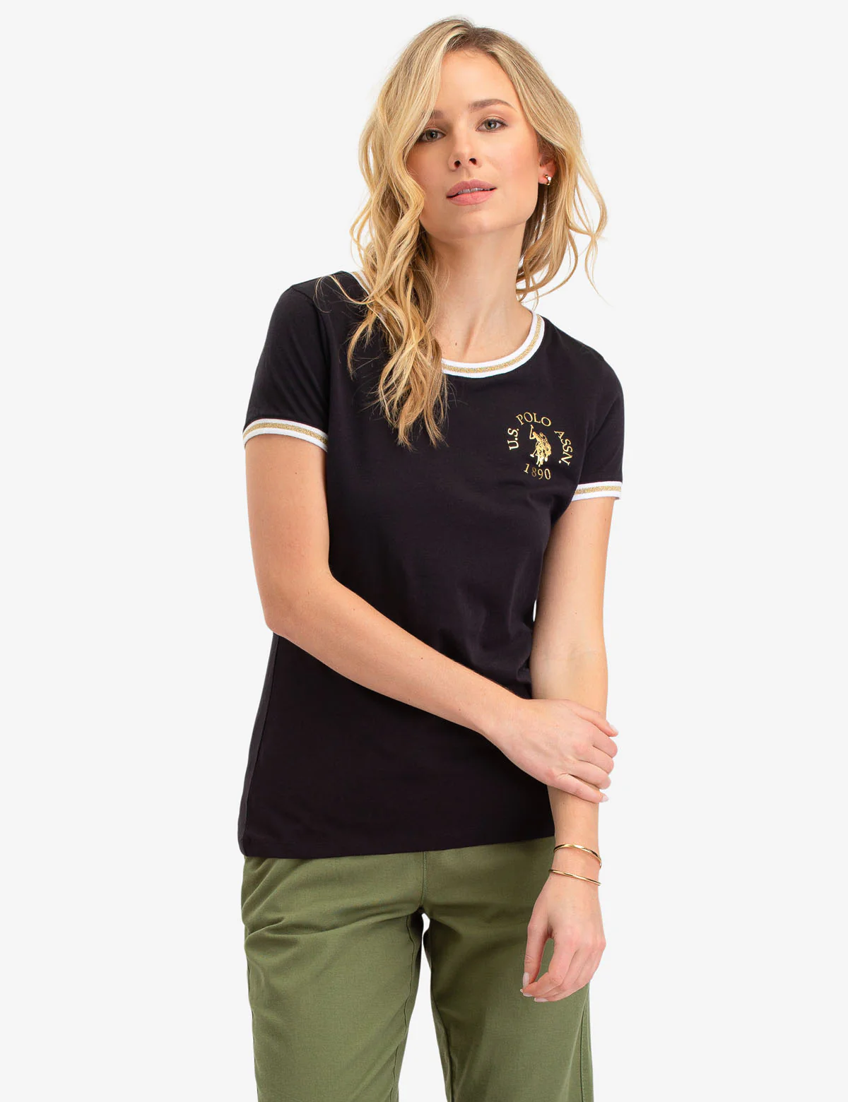 LUREX METALLIC RINGER T-SHIRT