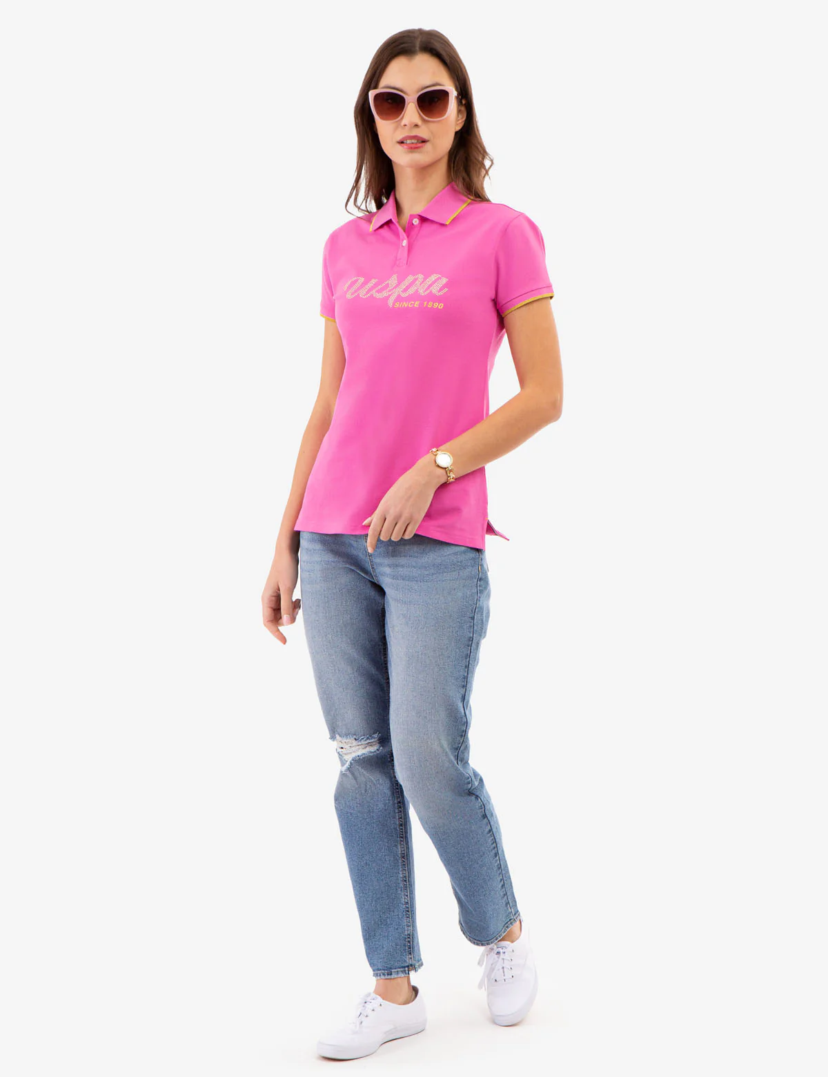 LUREX SCRIPT TIPPED POLO SHIRT - Image 13