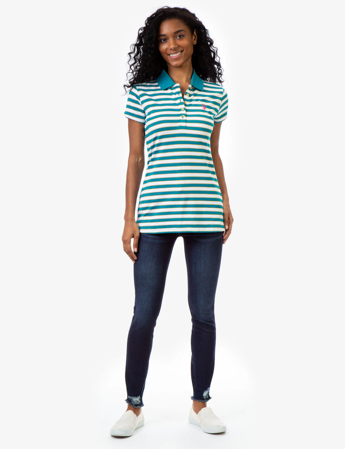 STRIPE LUREX POLO SHIRT - Image 2