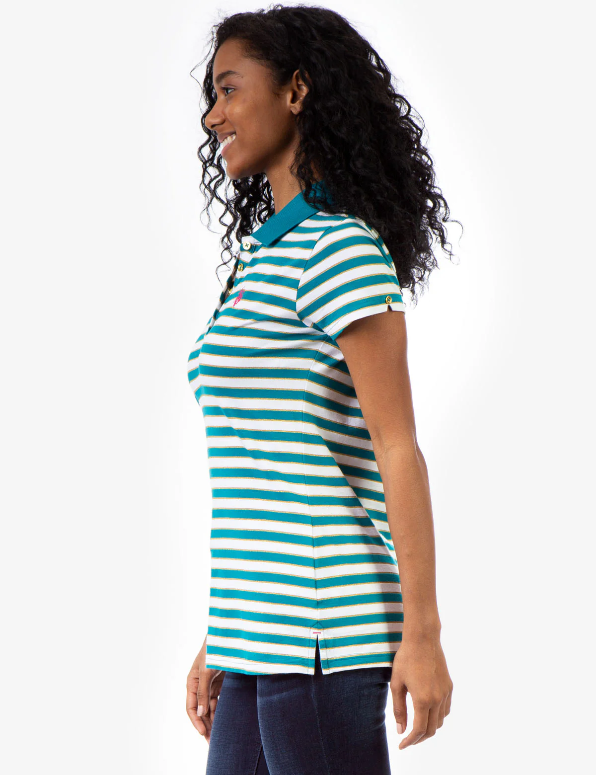 STRIPE LUREX POLO SHIRT - Image 3