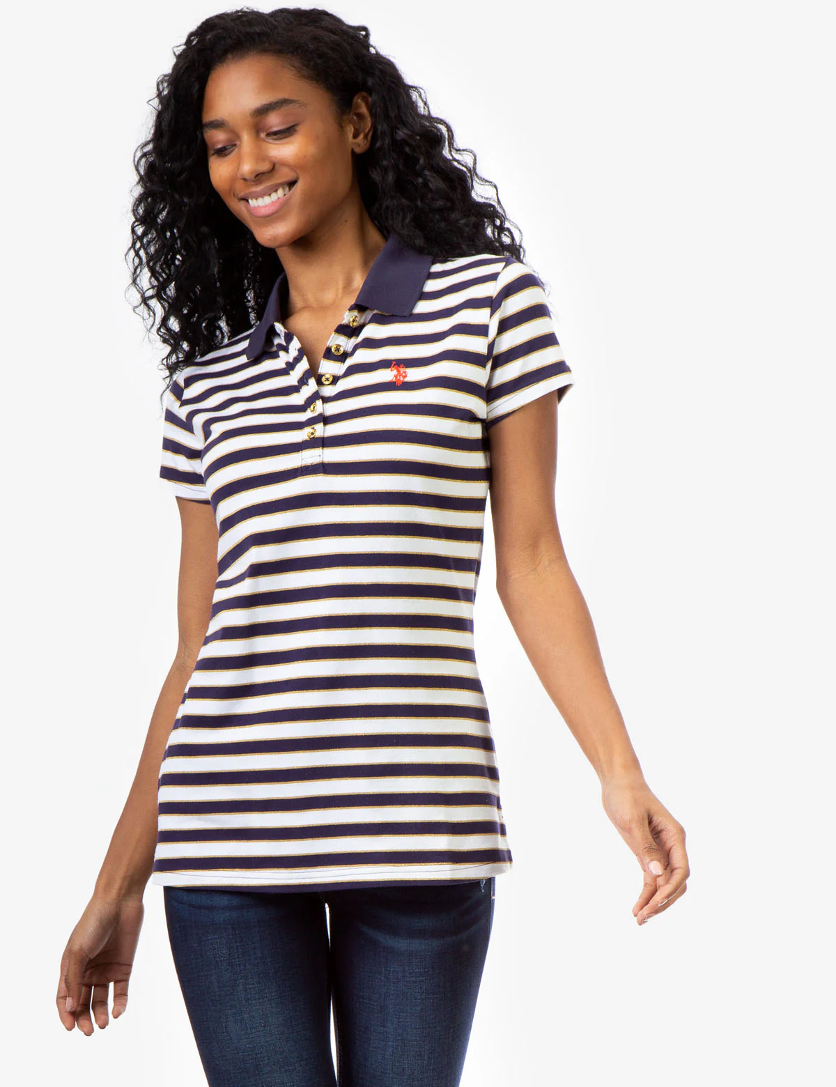STRIPE LUREX POLO SHIRT - Image 5