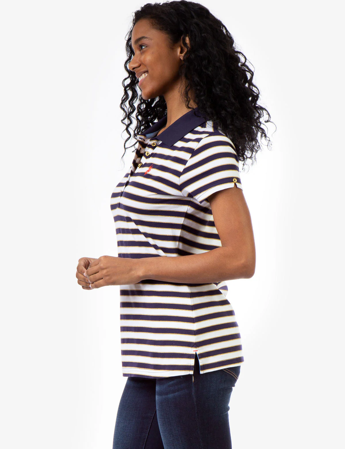 STRIPE LUREX POLO SHIRT - Image 7