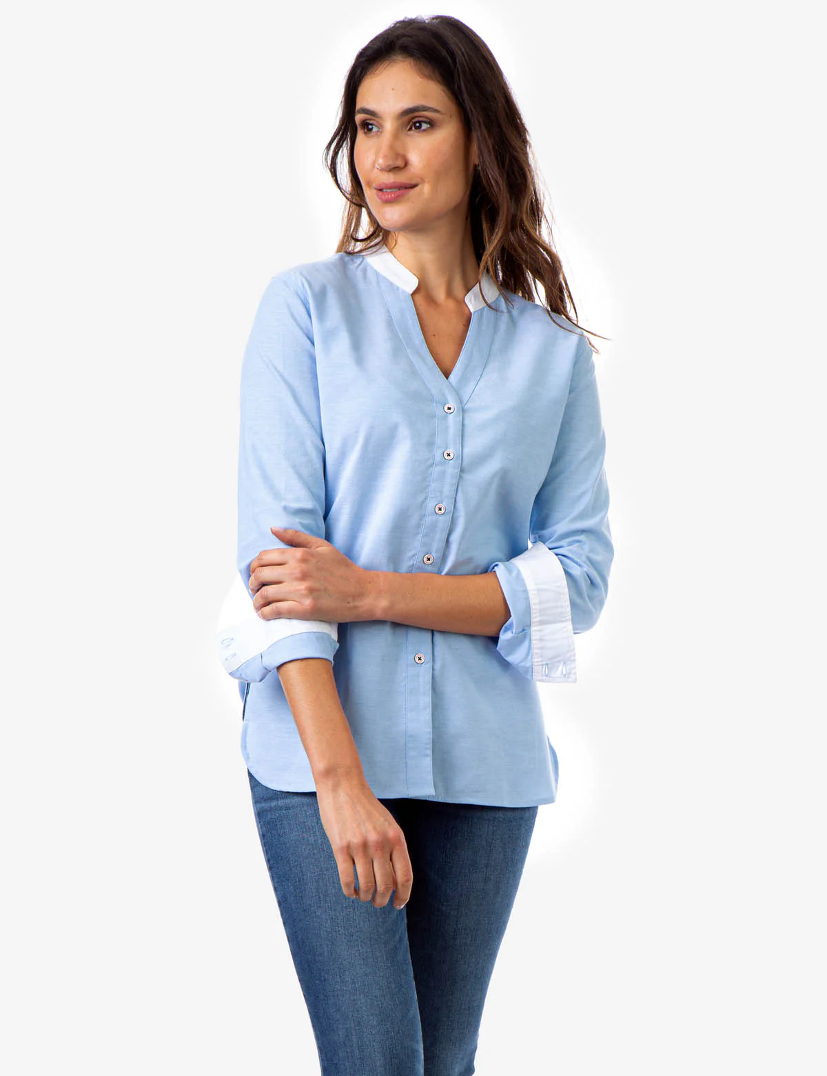 MANDARIN COLLAR SHIRT