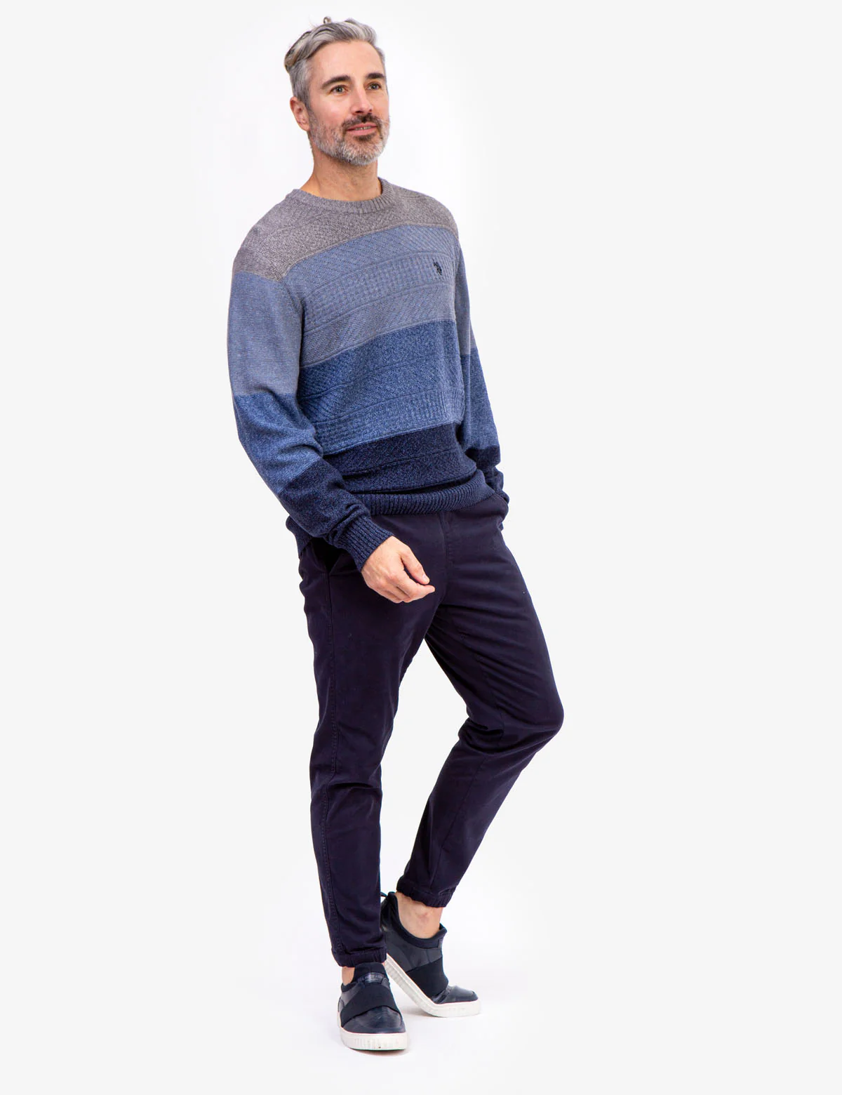 MARL STRIPED CREW NECK SWEATER - Image 2