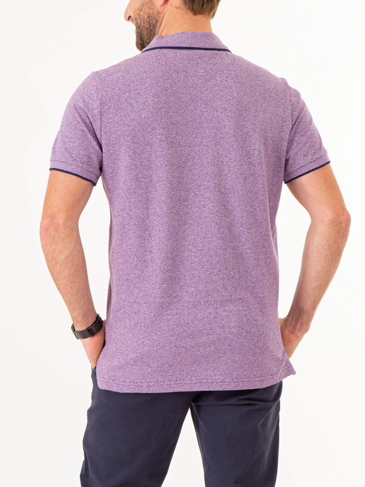 MARLED YARN POLO SHIRT WITH EMBROIDERED CREST - Image 13