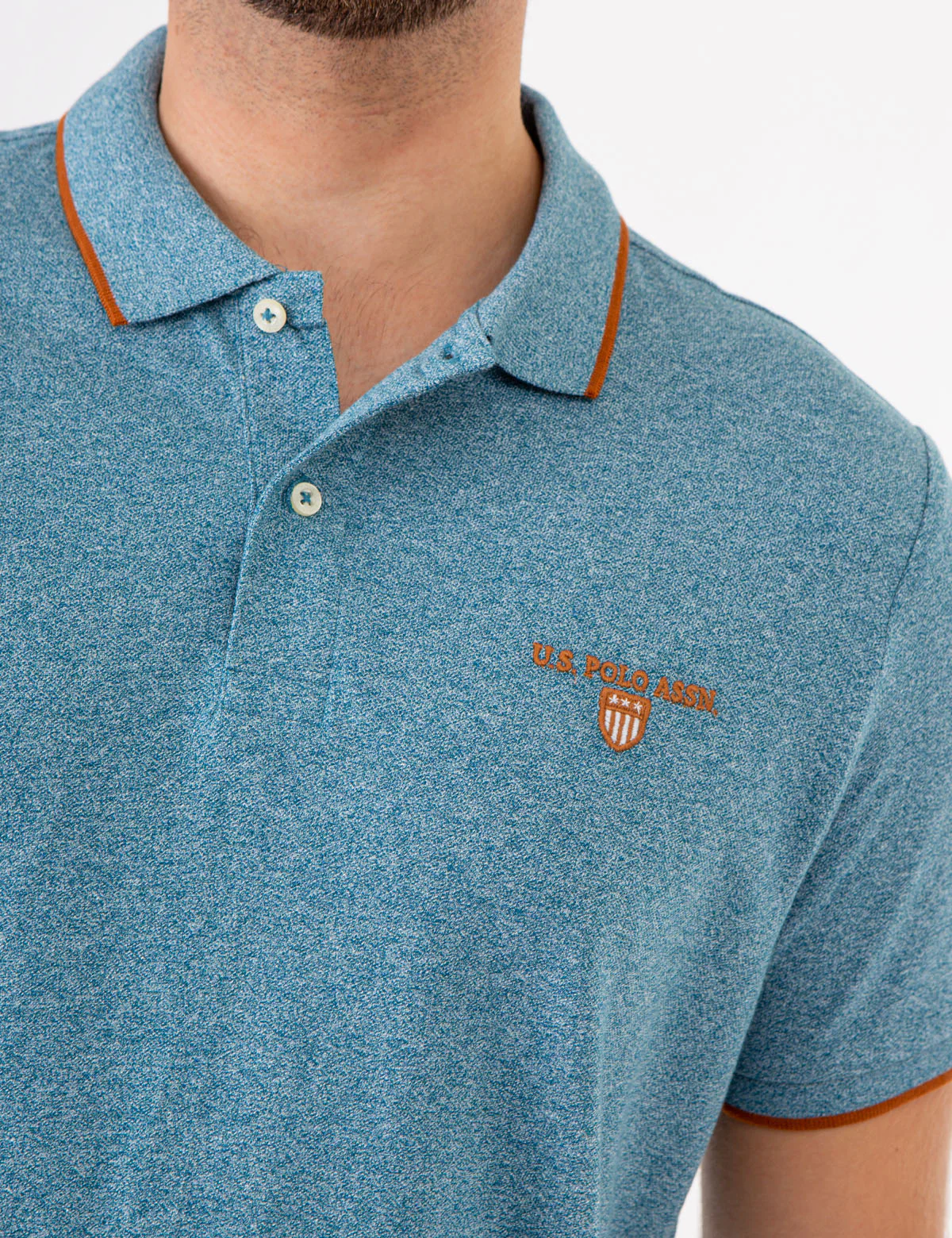 MARLED YARN POLO SHIRT WITH EMBROIDERED CREST - Image 15