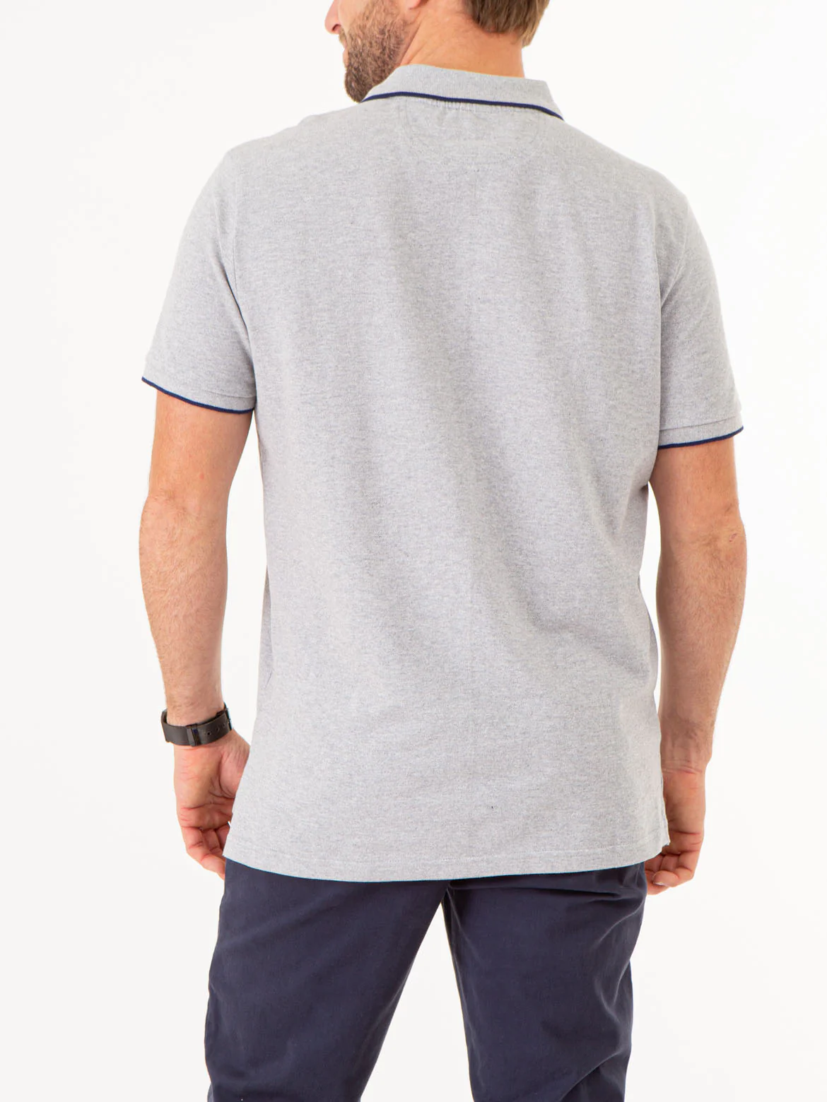 MARLED YARN POLO SHIRT WITH EMBROIDERED CREST - Image 5