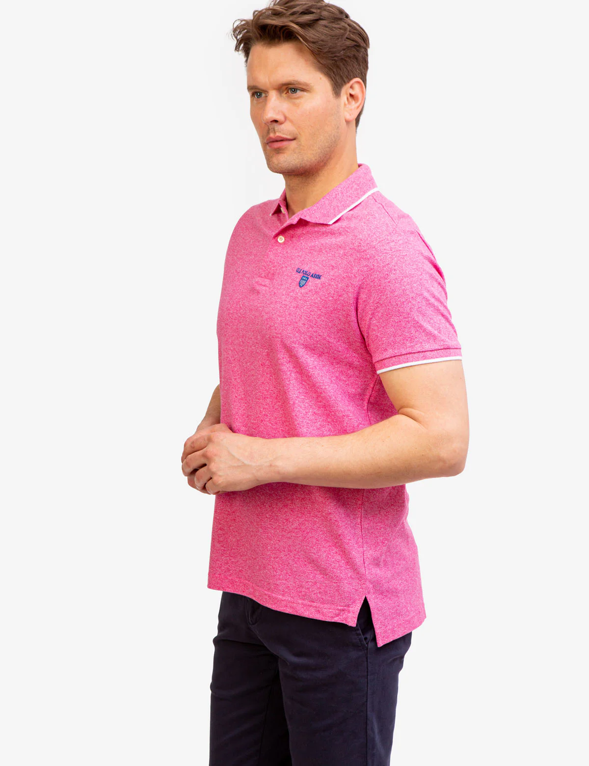 MARLED YARN POLO SHIRT WITH EMBROIDERED CREST - Image 7